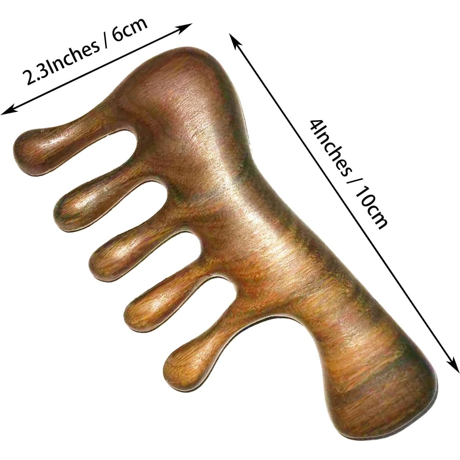 Peine de Masaje Gua Sha OULIGET de Madera Natural 10x5cm