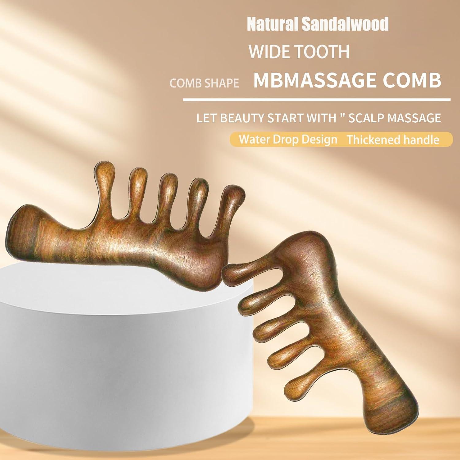 Peine de Masaje Gua Sha OULIGET de Madera Natural 10x5cm