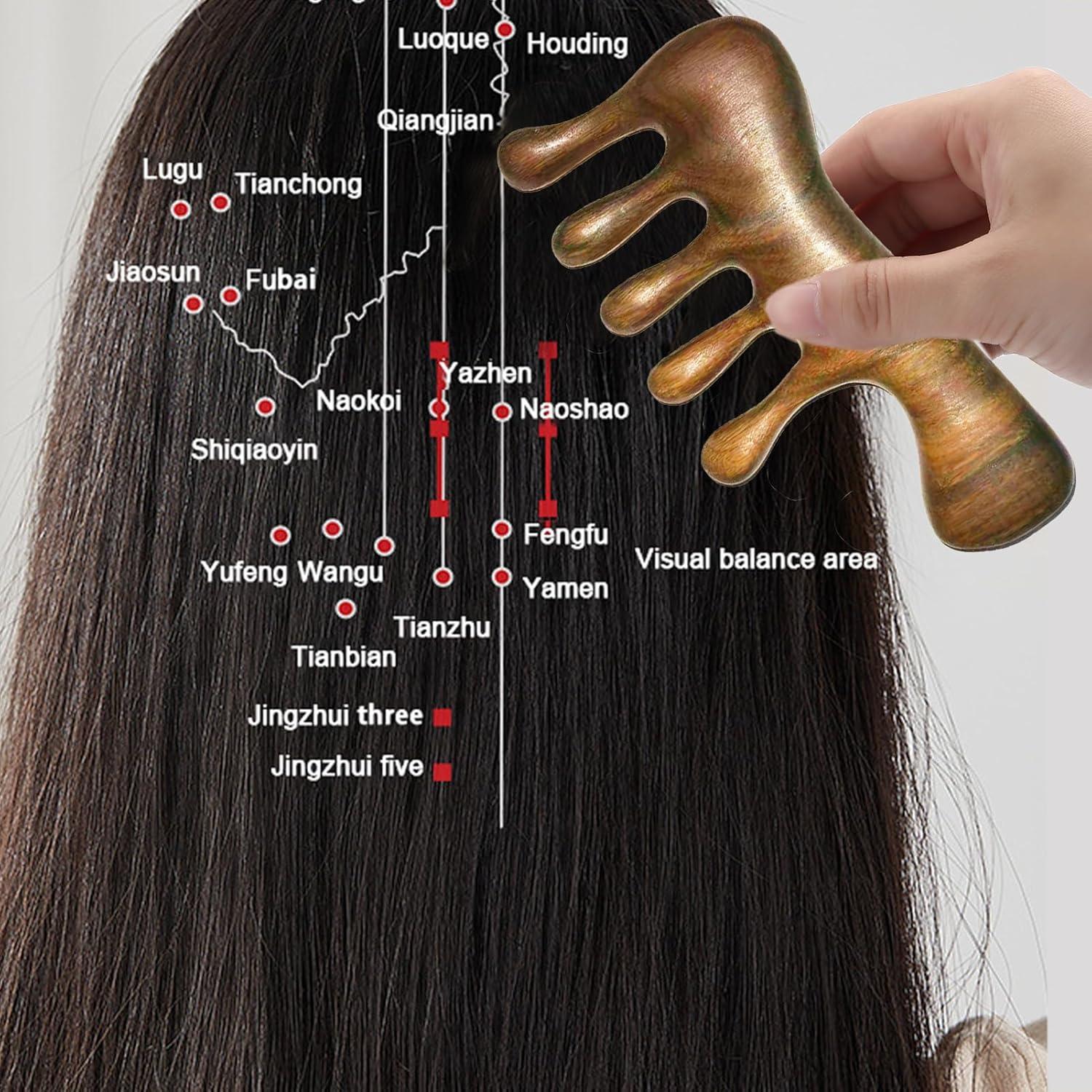 Peine de Masaje Gua Sha OULIGET de Madera Natural 10x5cm