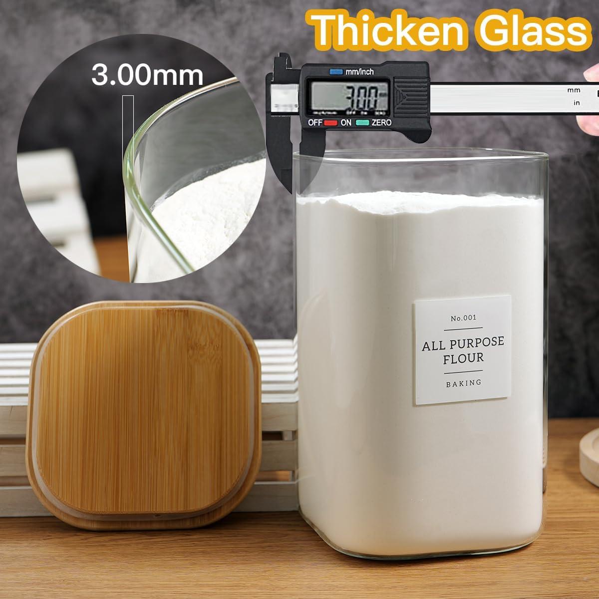 Tarro de vidrio hermético Mujin 1 Galón con 132 etiquetas