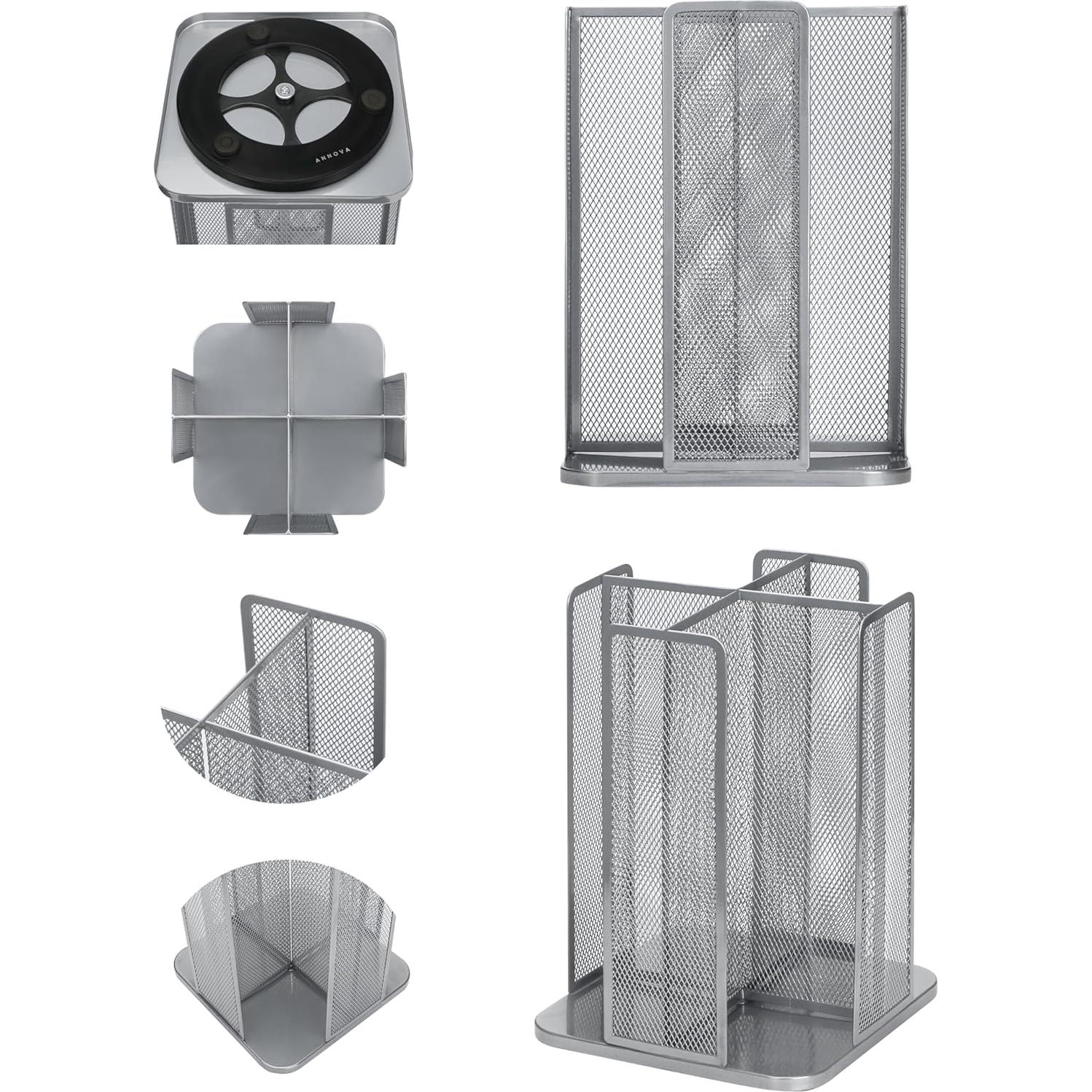 Soporte Organizador de Tazas ANNOVA Plata 4 Compartimentos
