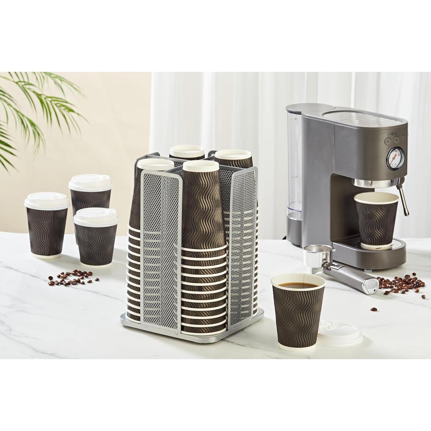 Soporte Organizador de Tazas ANNOVA Plata 4 Compartimentos