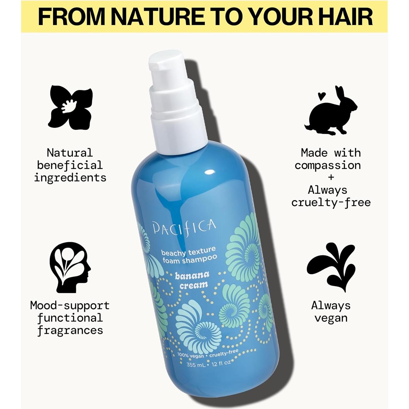 Champú Espumoso Texturizante Pacifica Crema de Plátano 421g