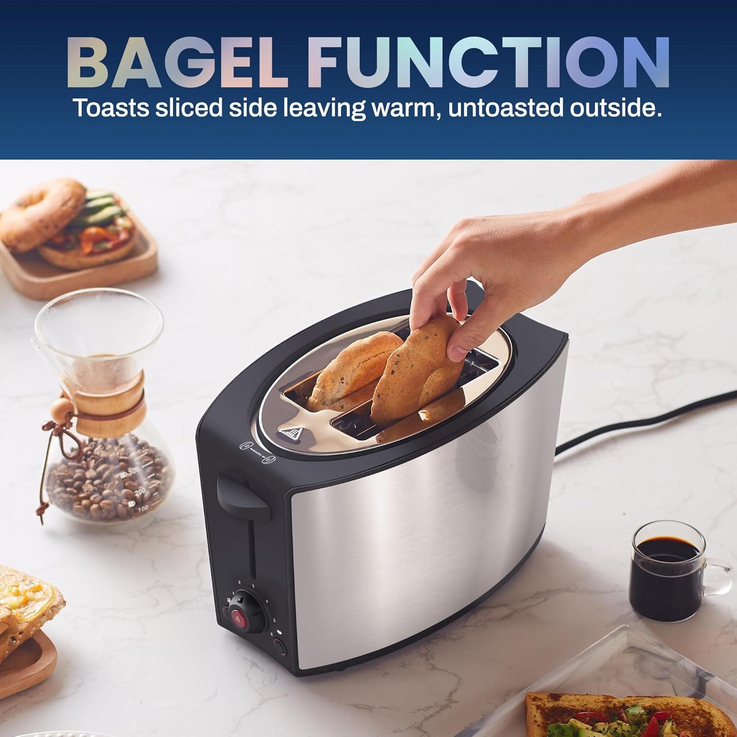 Tostadora Elite Gourmet ECT2428 Acero Inoxidable 2 Rebanadas