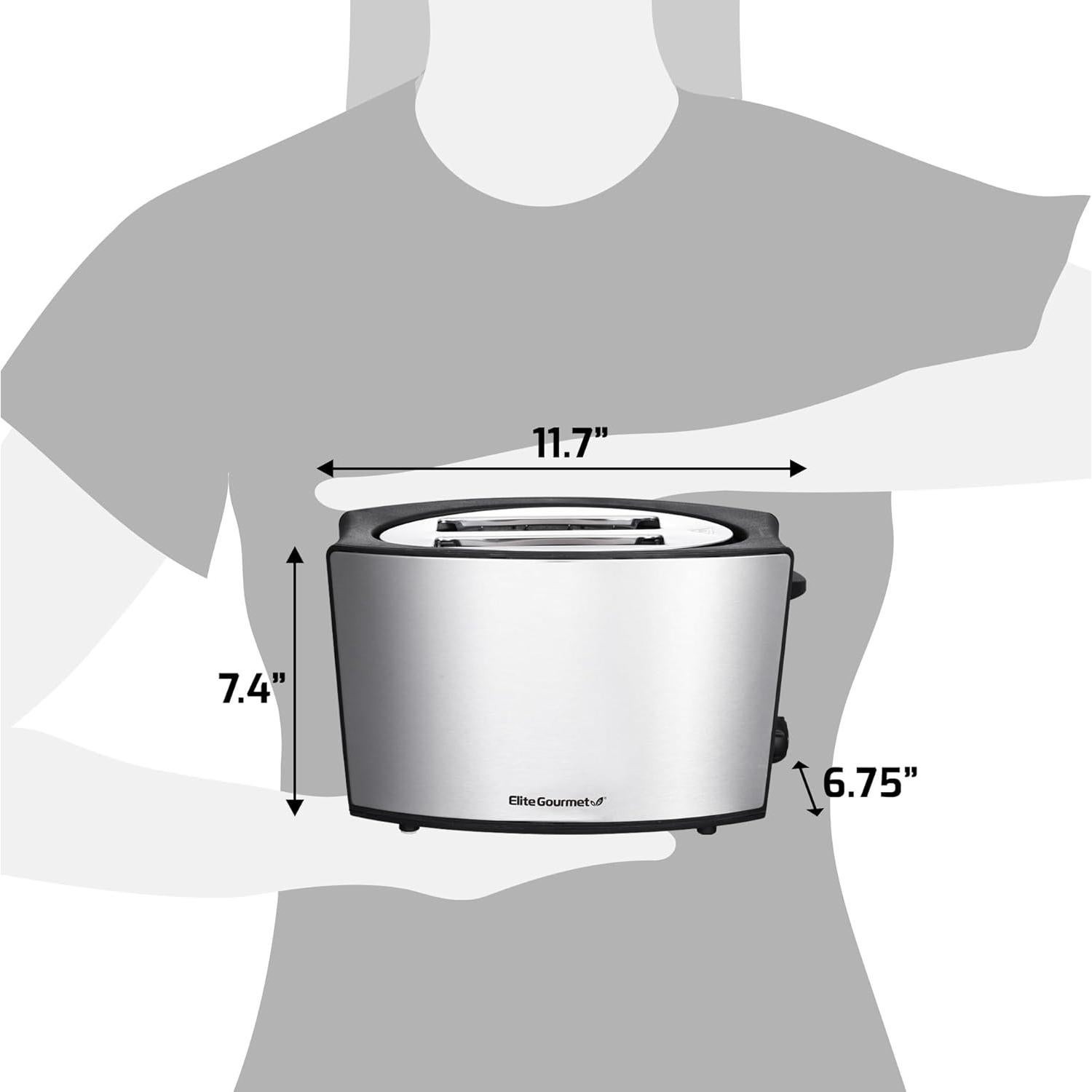 Tostadora Elite Gourmet ECT2428 Acero Inoxidable 2 Rebanadas