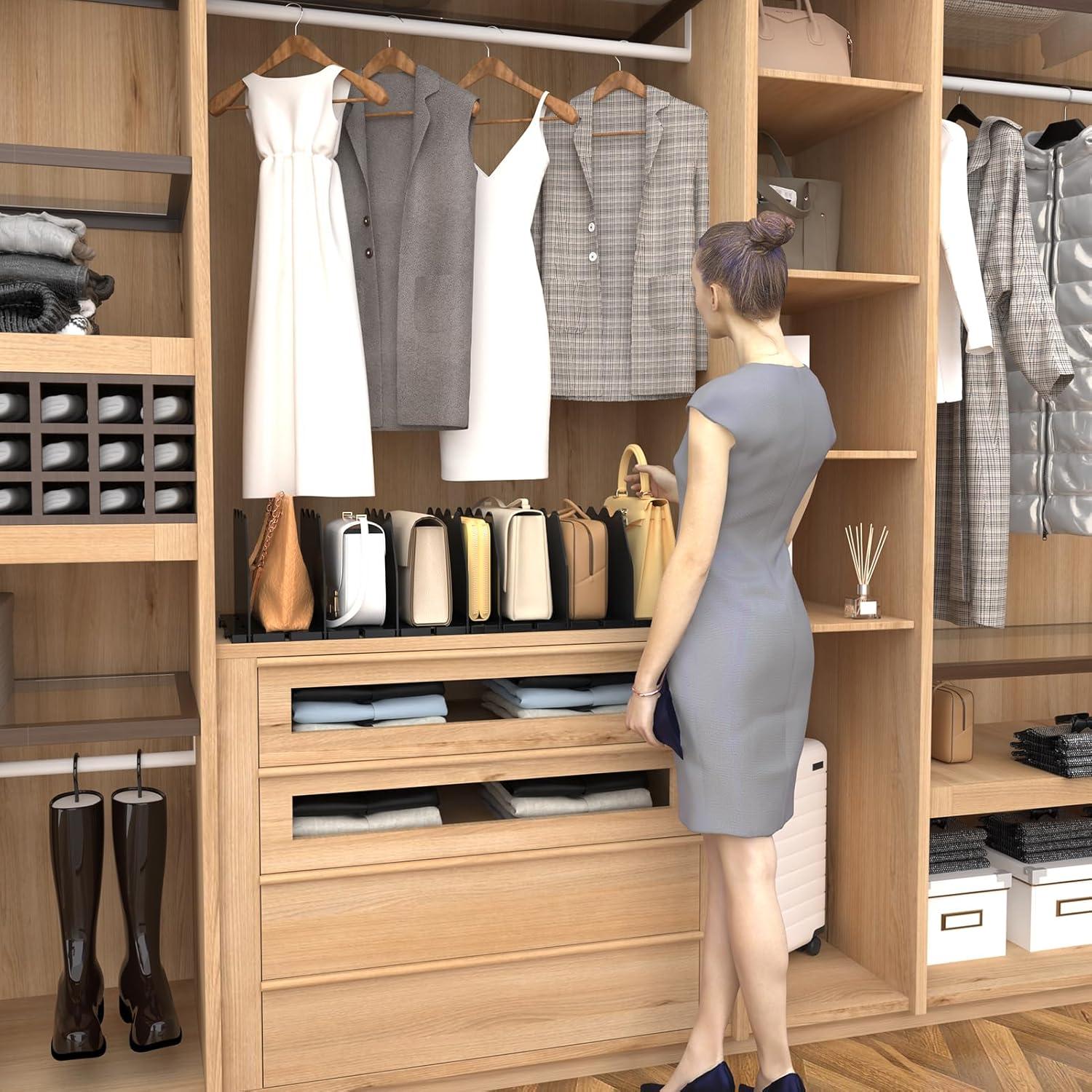 Divisor de Estante SPACEKEEPER Ajustable Negro 8 Divisores