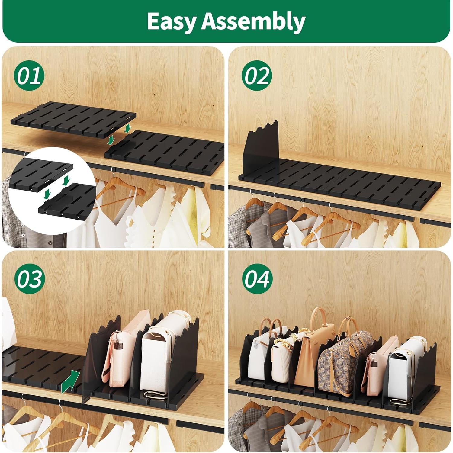 Divisor de Estante SPACEKEEPER Ajustable Negro 8 Divisores