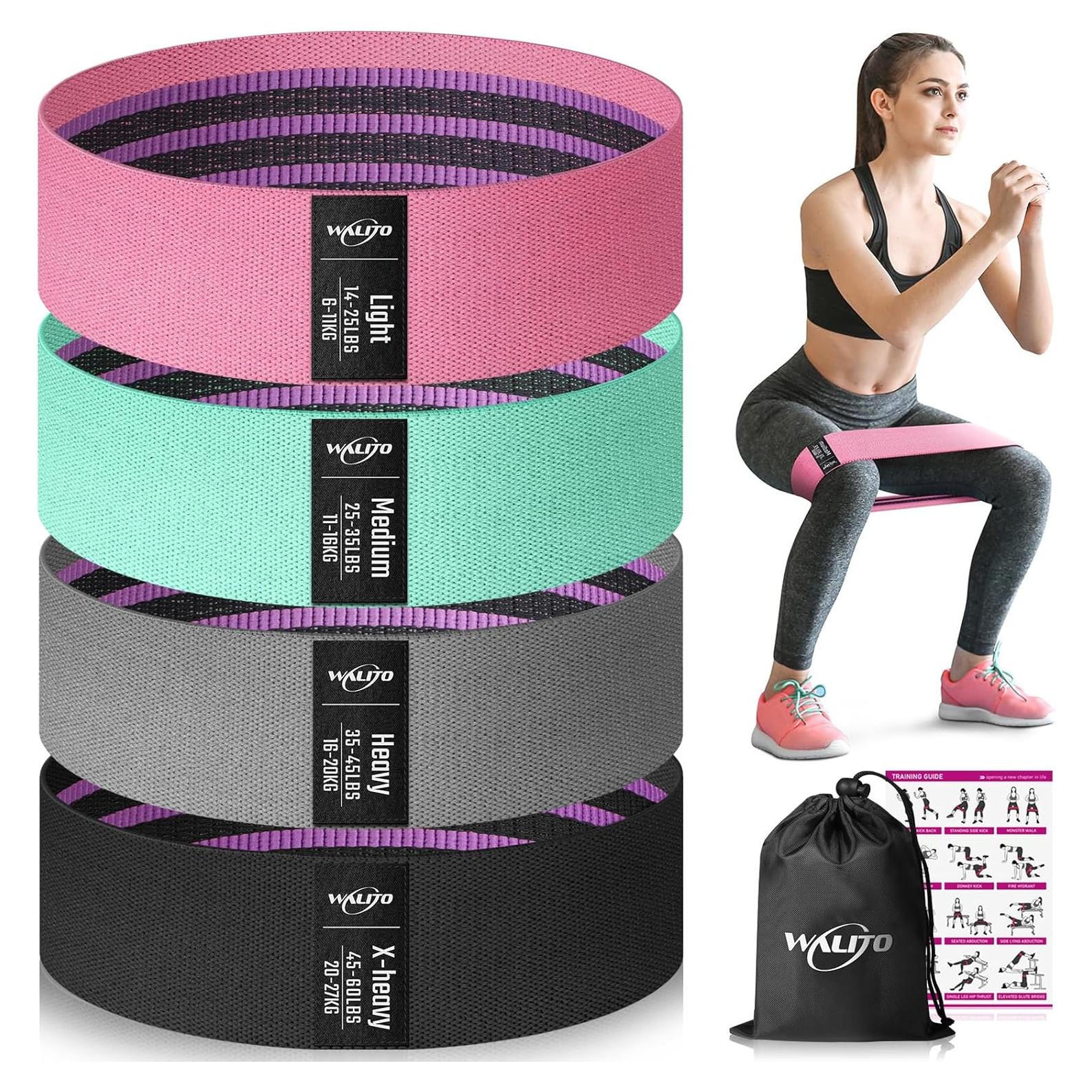 Bandas de Resistencia WALITO para Glúteos y Piernas - 4 Niveles