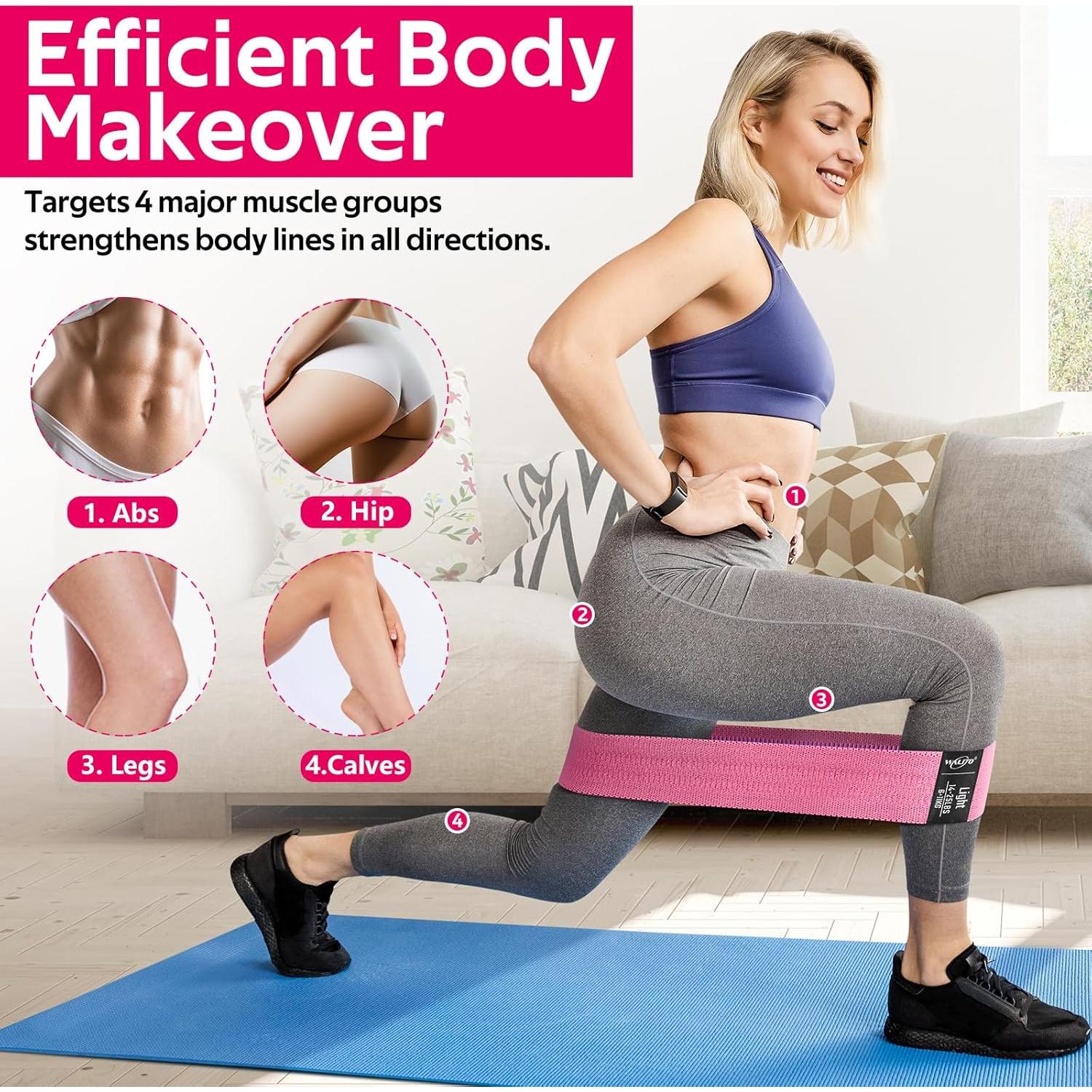 Bandas de Resistencia WALITO para Glúteos y Piernas - 4 Niveles