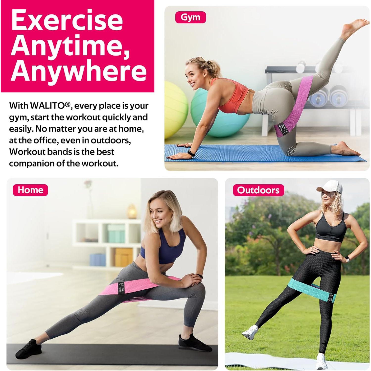 Bandas de Resistencia WALITO para Glúteos y Piernas - 4 Niveles