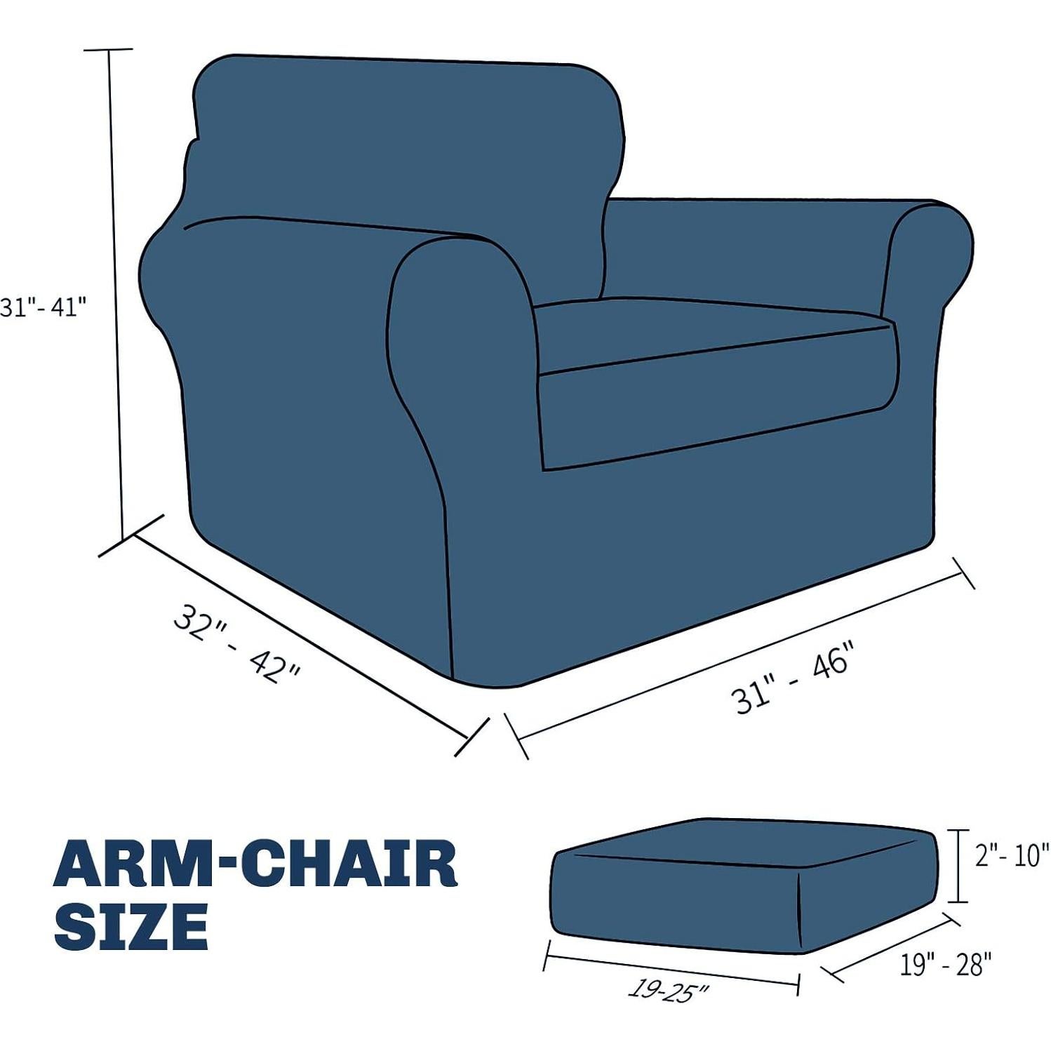 Funda de Sillón JIVINER Verde Militar 2 Piezas Ajustable 85% Poliester
