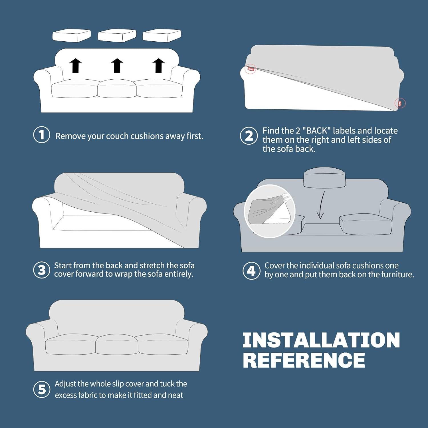 Funda de Sillón JIVINER Verde Militar 2 Piezas Ajustable 85% Poliester