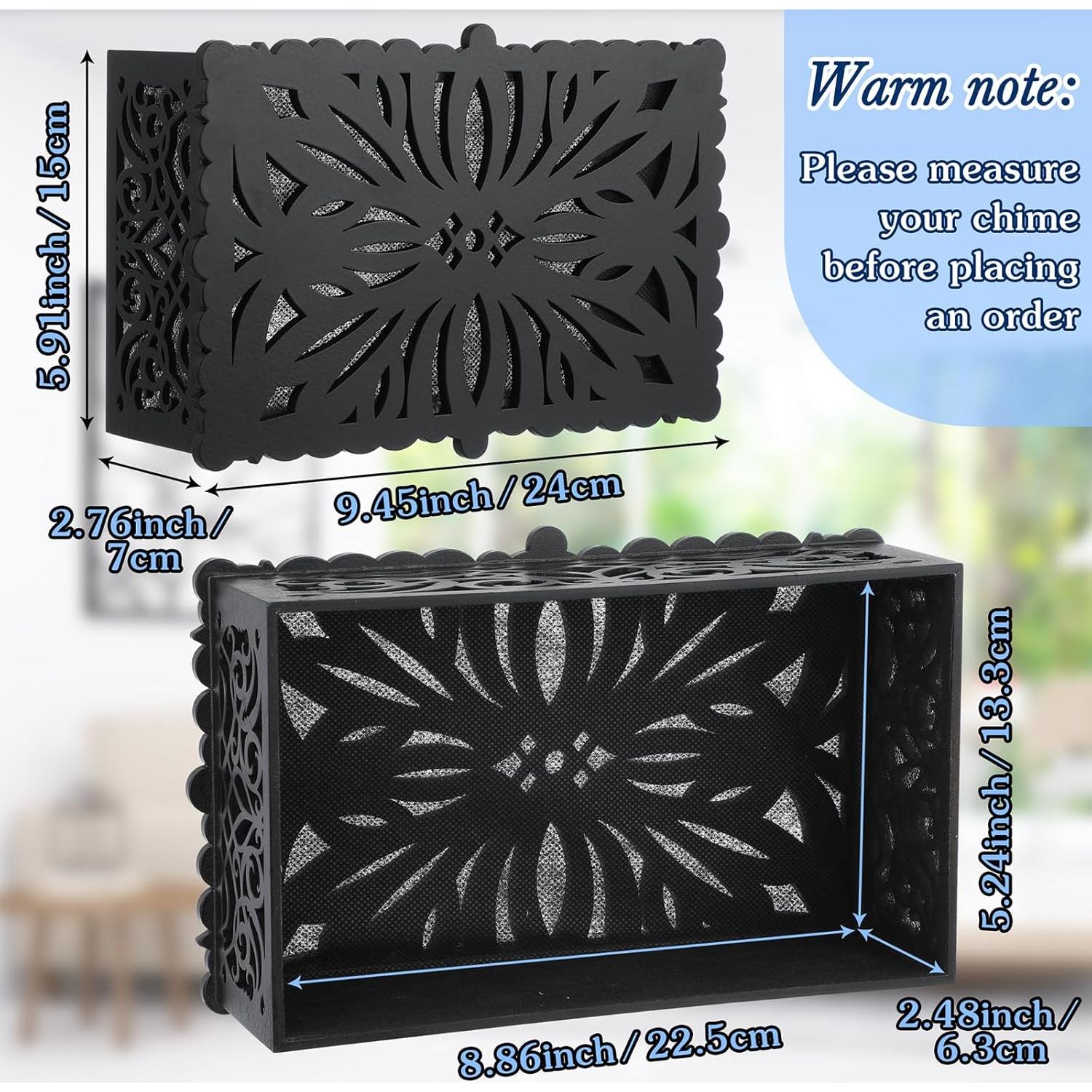 Cubierta de Timbre Saillong Negra para Pared Interior 24x15cm