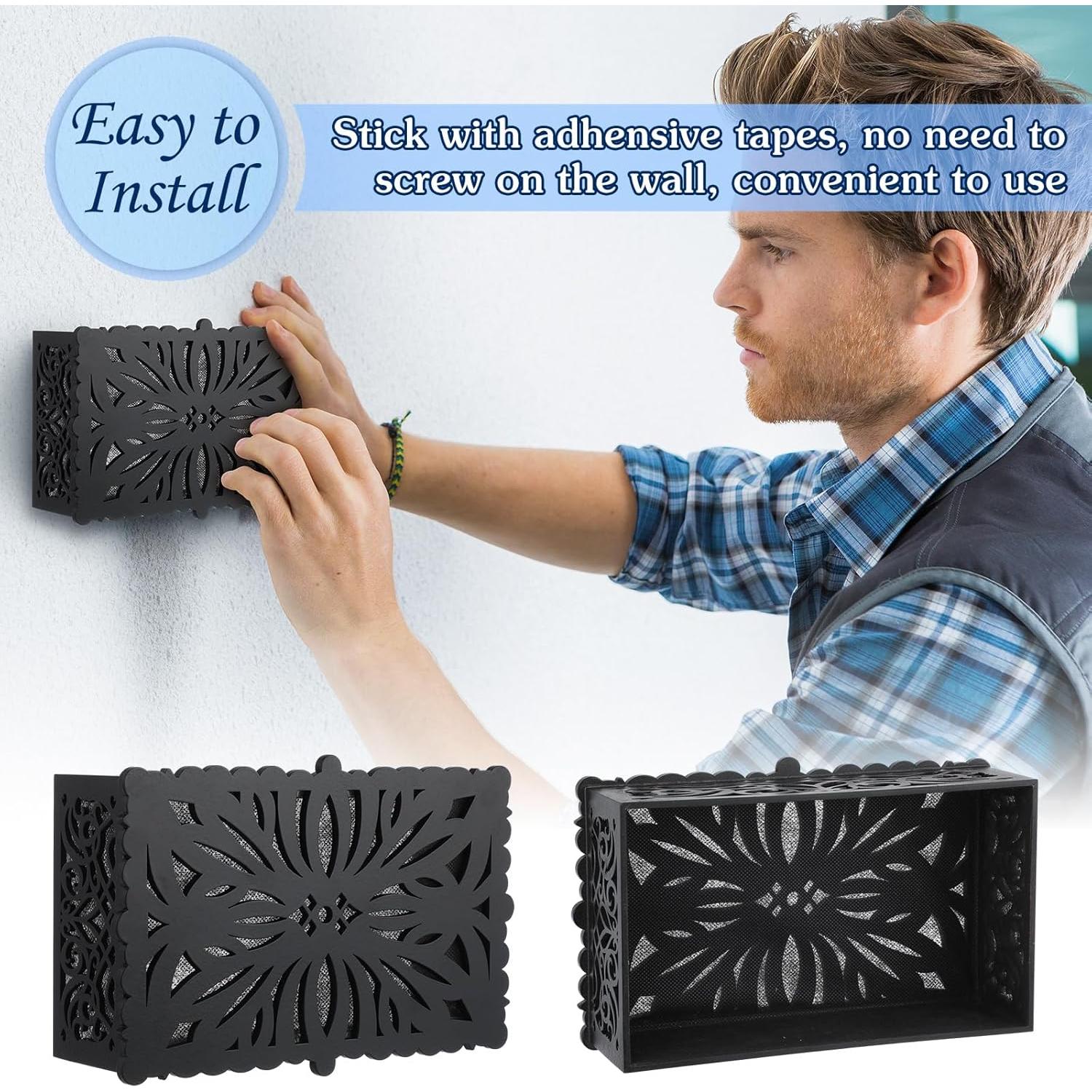 Cubierta de Timbre Saillong Negra para Pared Interior 24x15cm