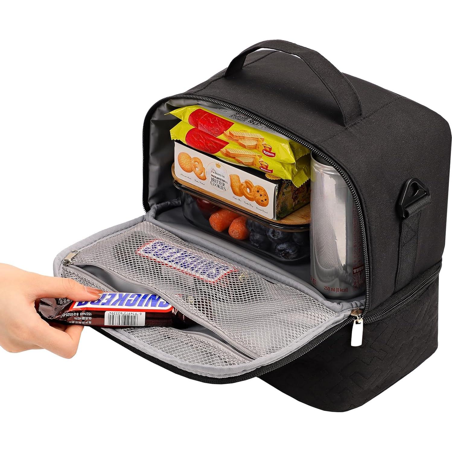 Bolsa de Almuerzo NISHEL Negra Doble Capa Aislada 10.6L