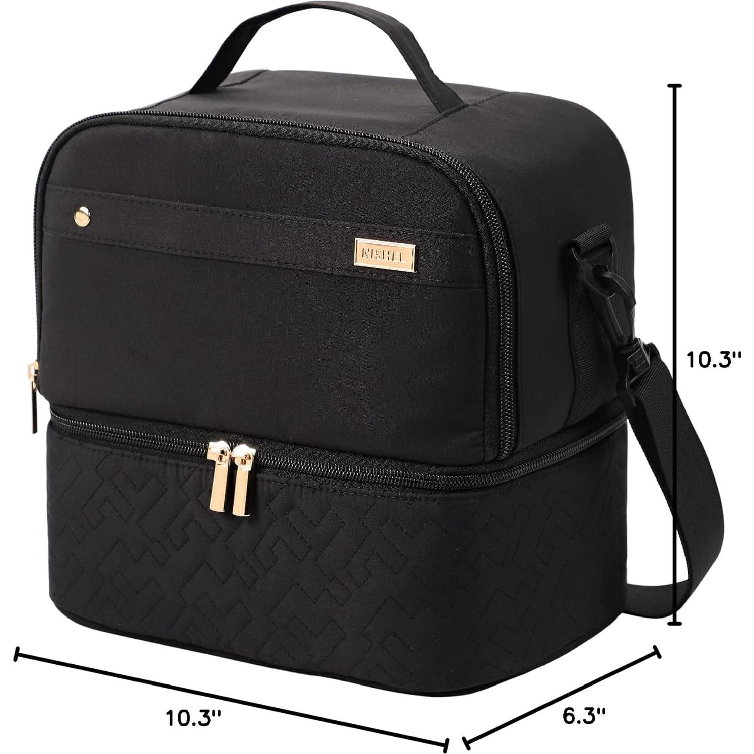 Bolsa de Almuerzo NISHEL Negra Doble Capa Aislada 10.6L