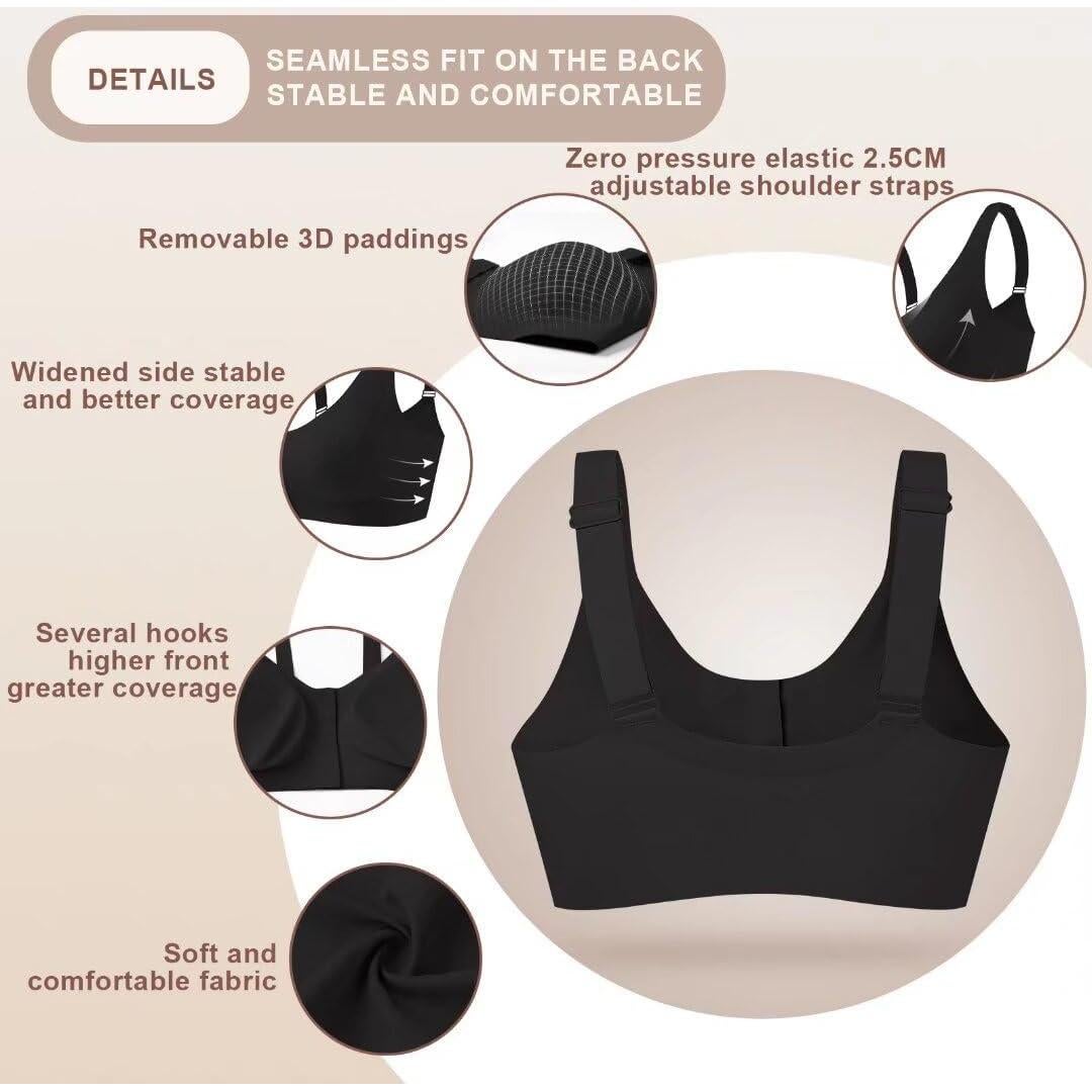 Sostén Quirúrgico Frontal Sin Costuras para Mastectomía