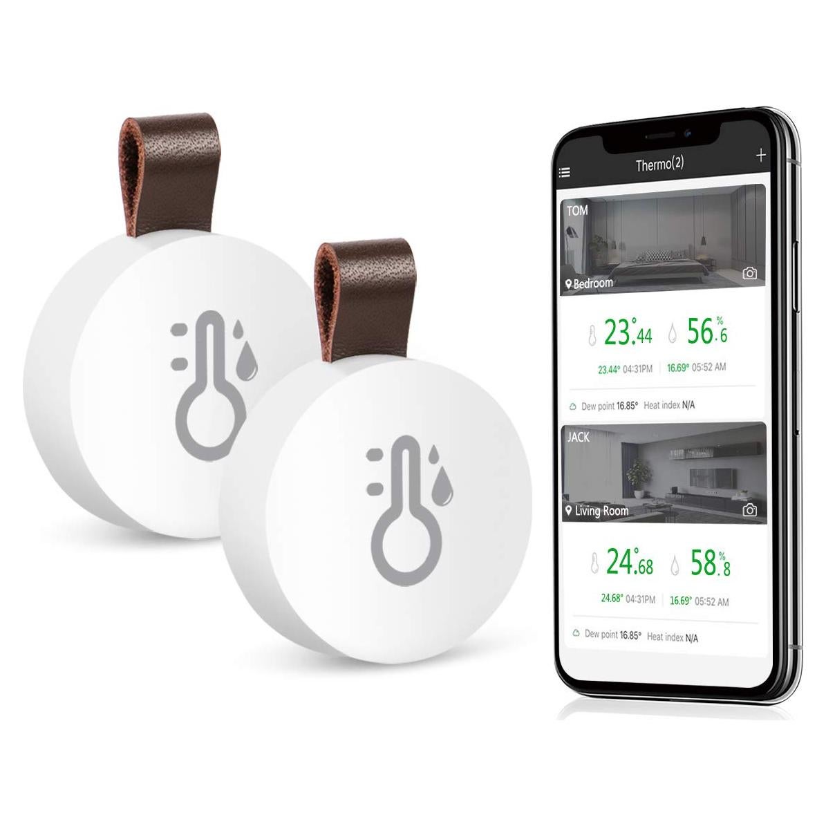 Termómetro Higrómetro Inalámbrico ORIA, 2 PCS, Bluetooth, Alerta