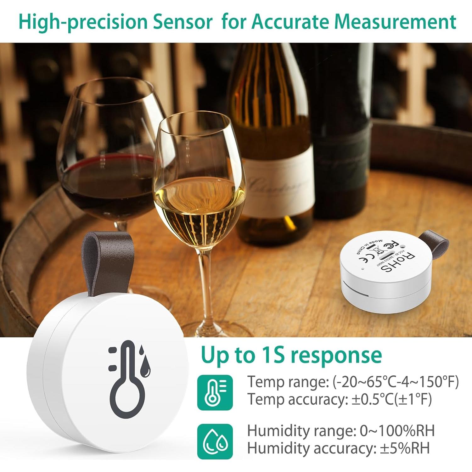 Termómetro Higrómetro Inalámbrico ORIA, 2 PCS, Bluetooth, Alerta