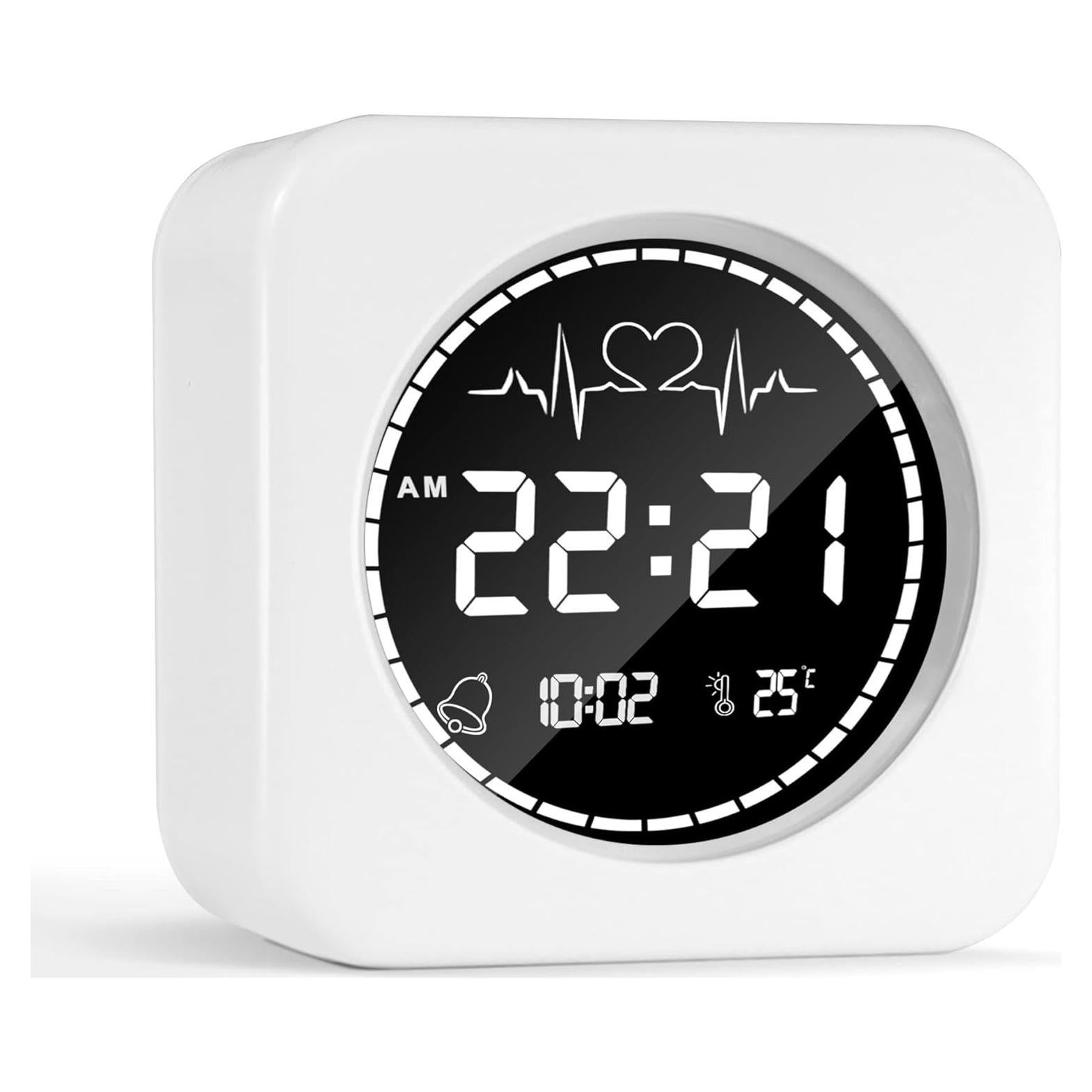 Reloj Despertador Digital Betus Blanco Claro - Compacto y Silencioso