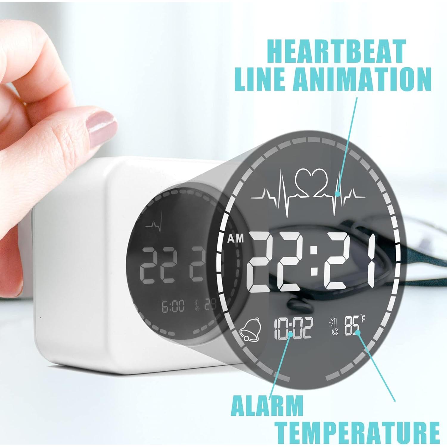 Reloj Despertador Digital Betus Blanco Claro - Compacto y Silencioso