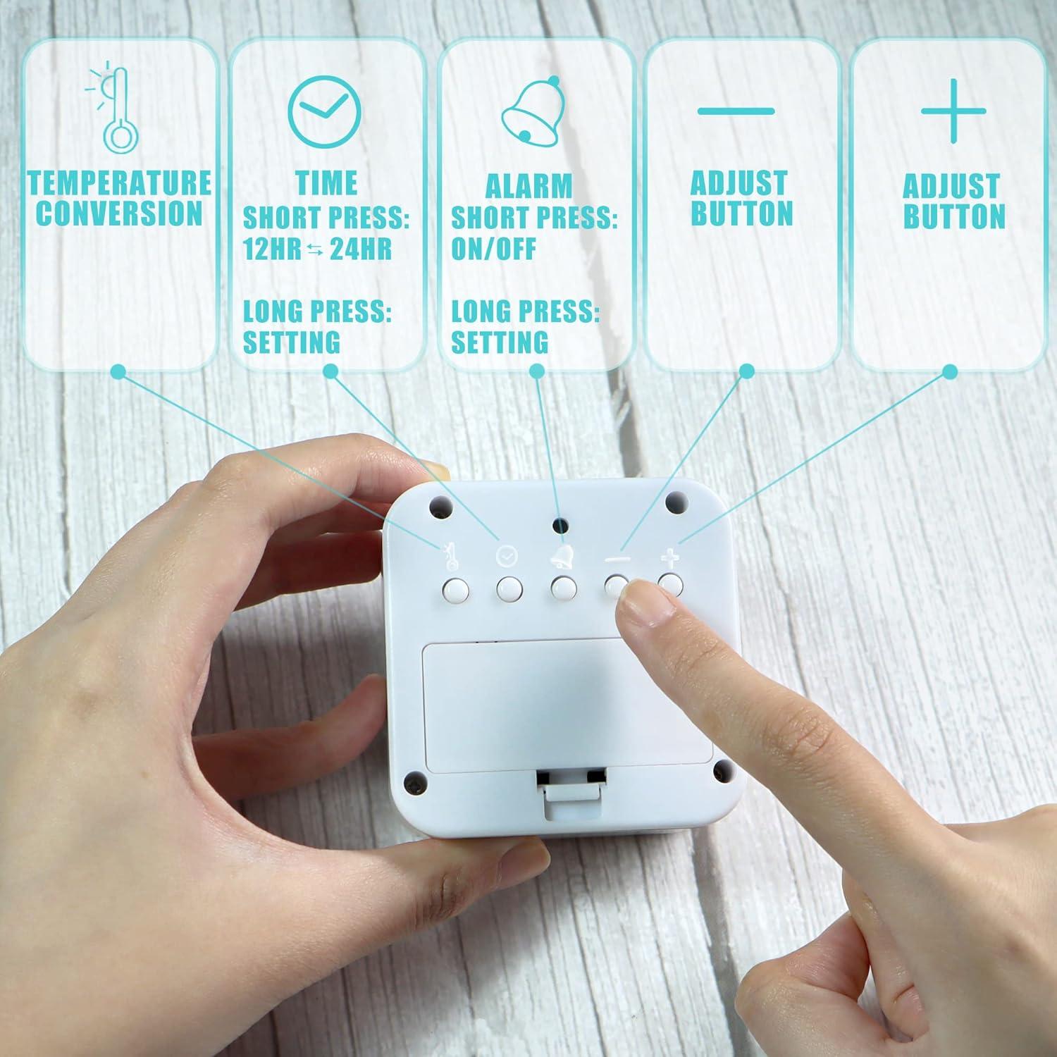 Reloj Despertador Digital Betus Blanco Claro - Compacto y Silencioso