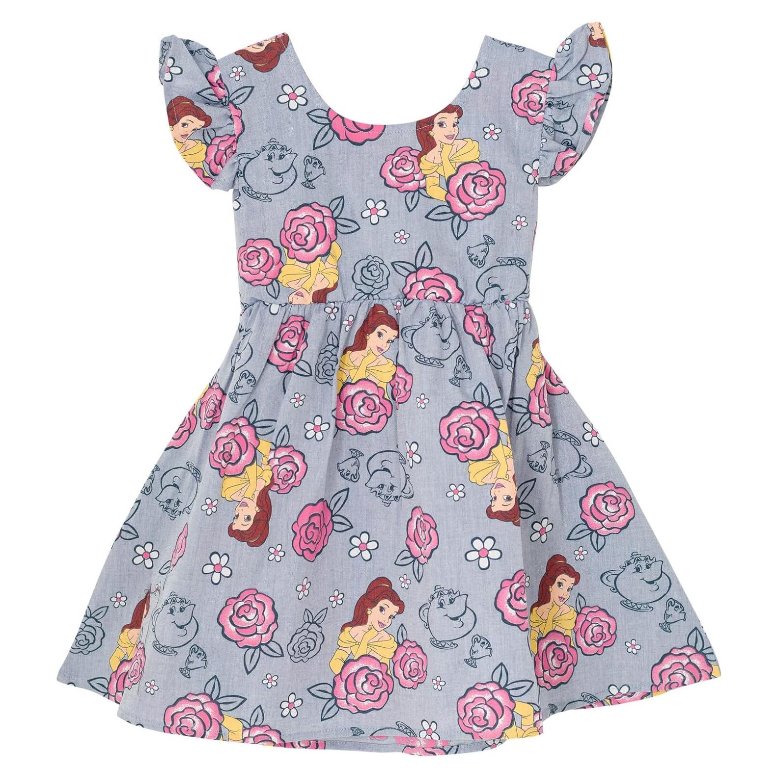 Vestido Skater Floral Disney Belle 2T para Niña