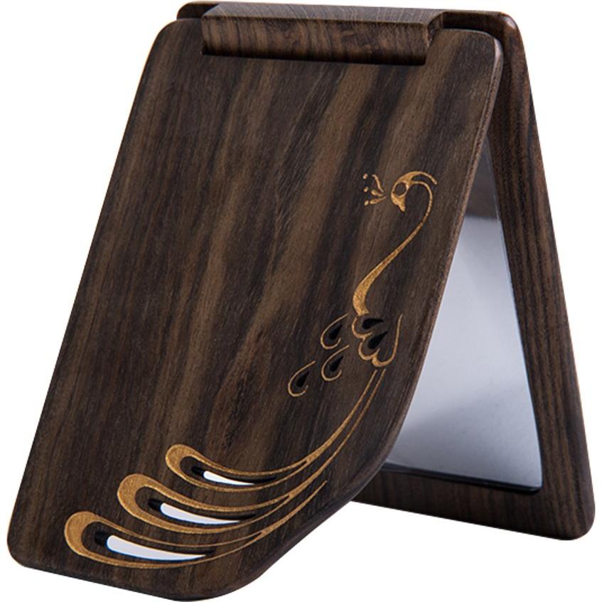 Peine de Madera Natural Antiestático Pavo Real1 25x20cm