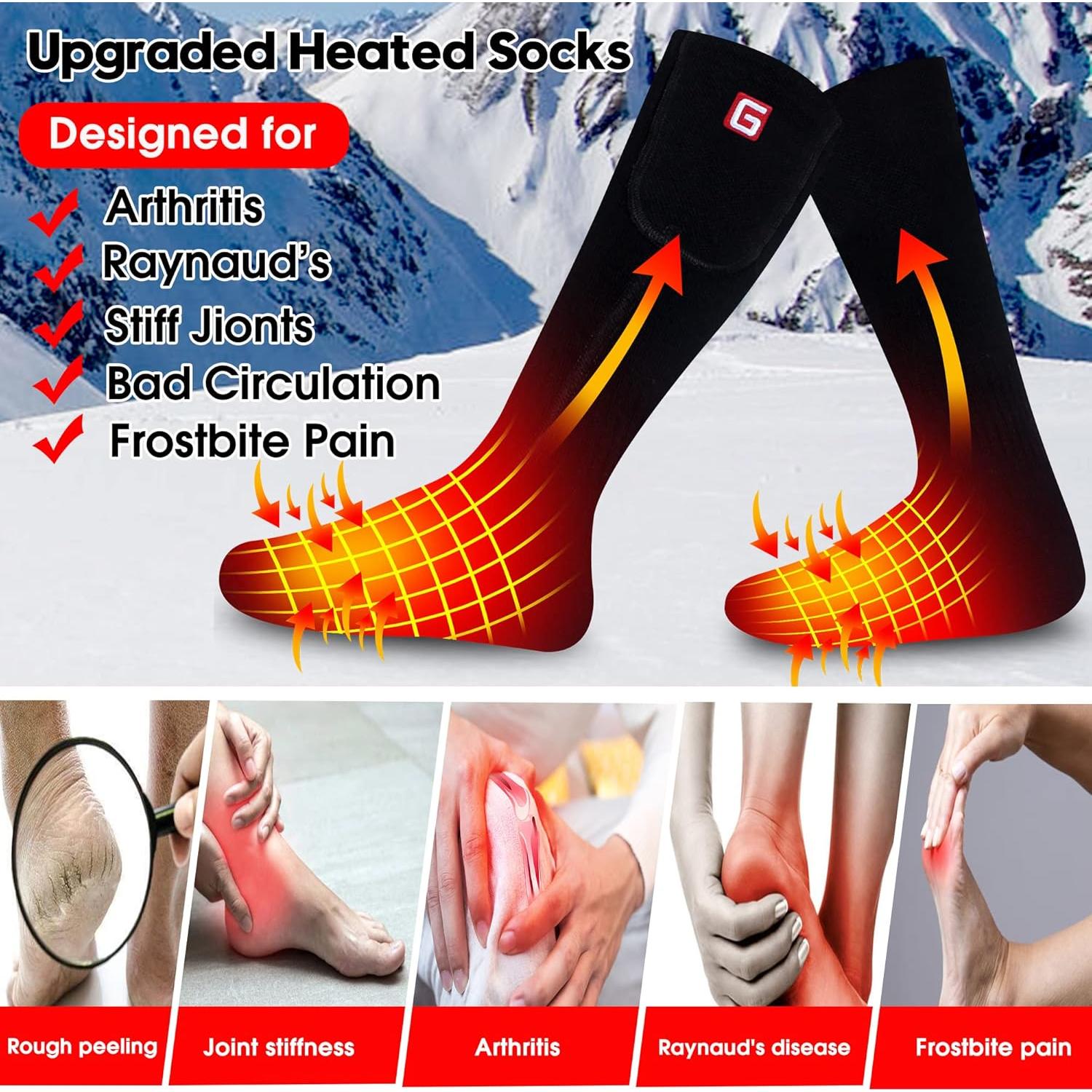 Calcetines Calentados Eléctricos SPRING 3.7V Recargables Invierno