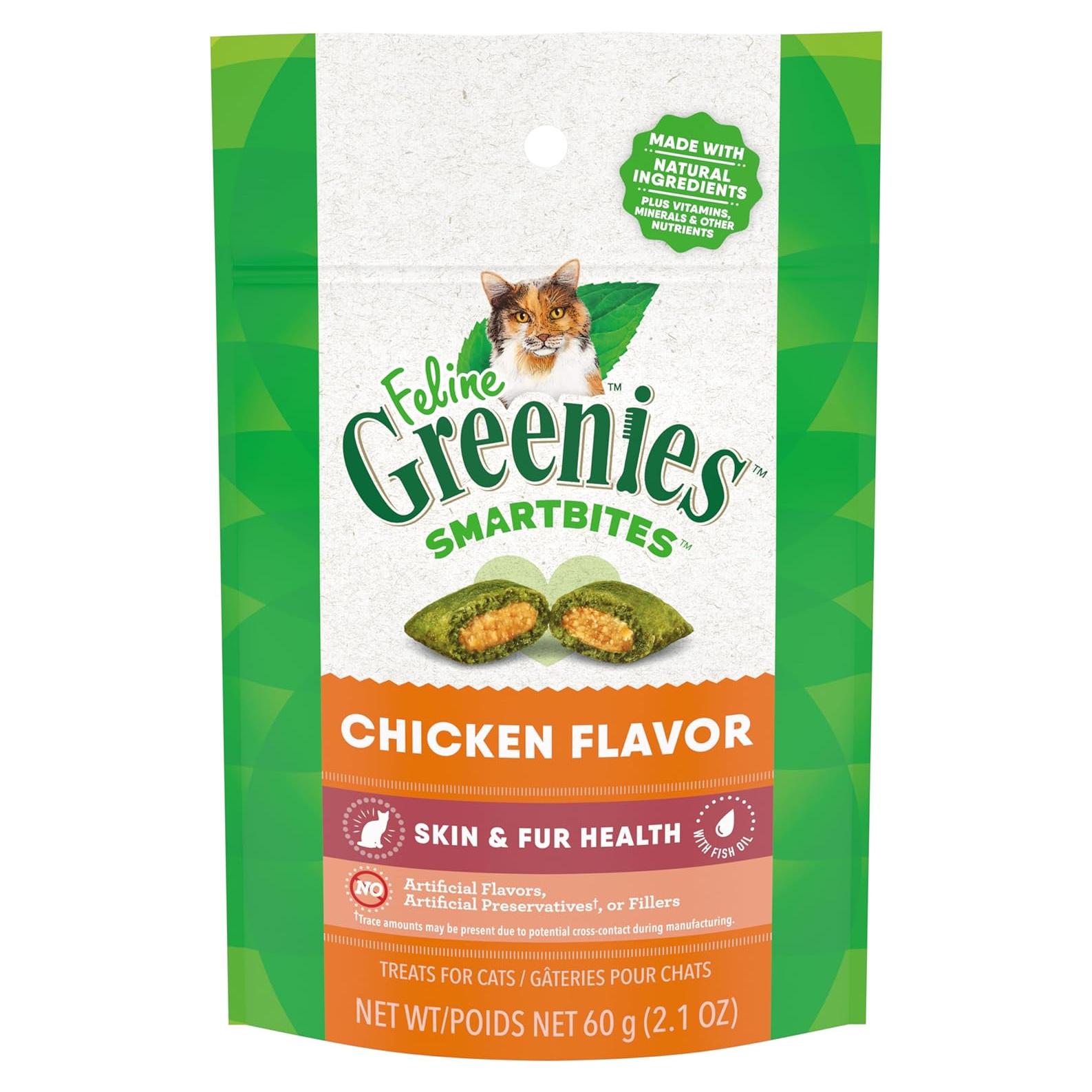 Galletas Greenies Smartbites para Gatos 59.83 g - Salud Piel y Pelaje Sabor Pollo