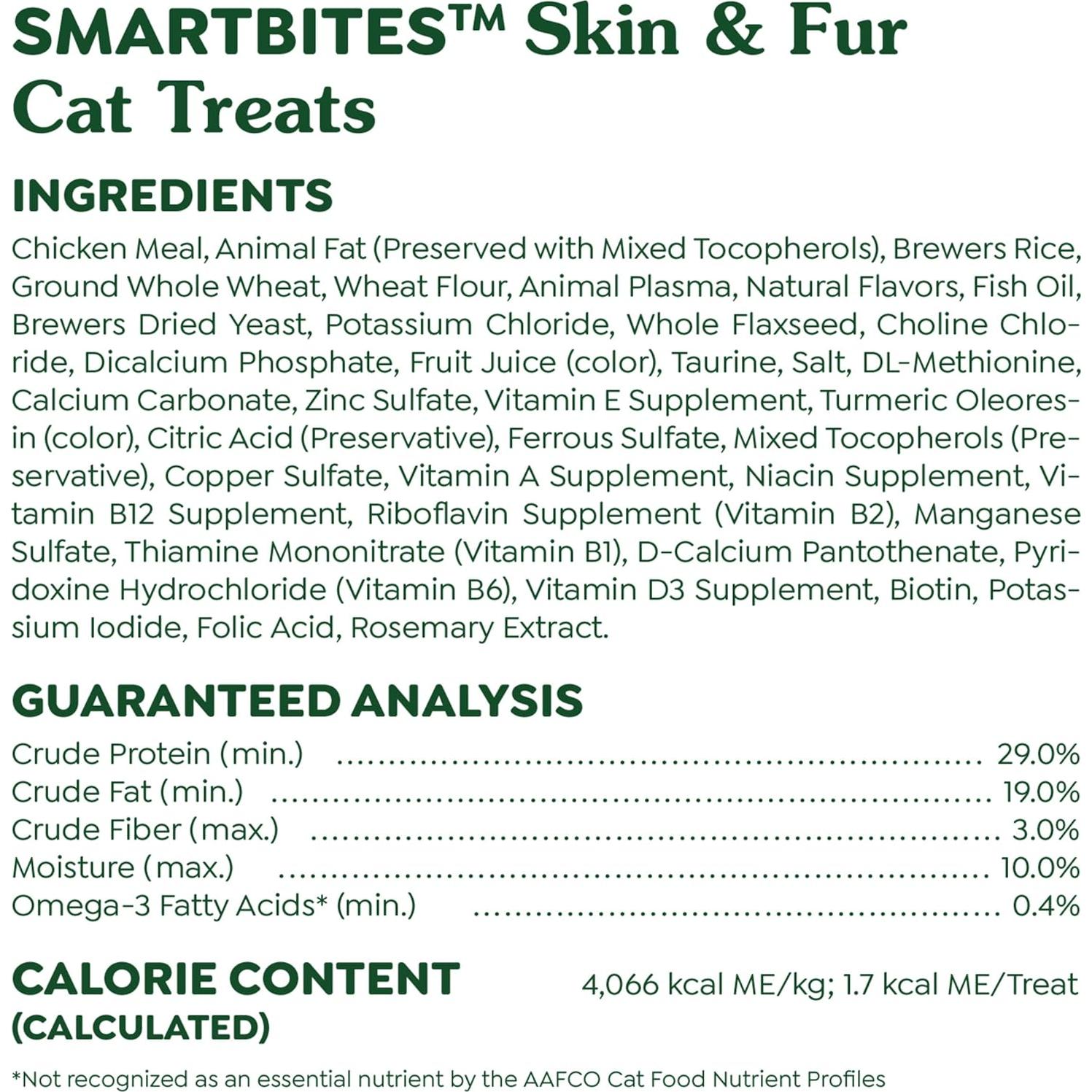 Galletas Greenies Smartbites para Gatos 59.83 g - Salud Piel y Pelaje Sabor Pollo