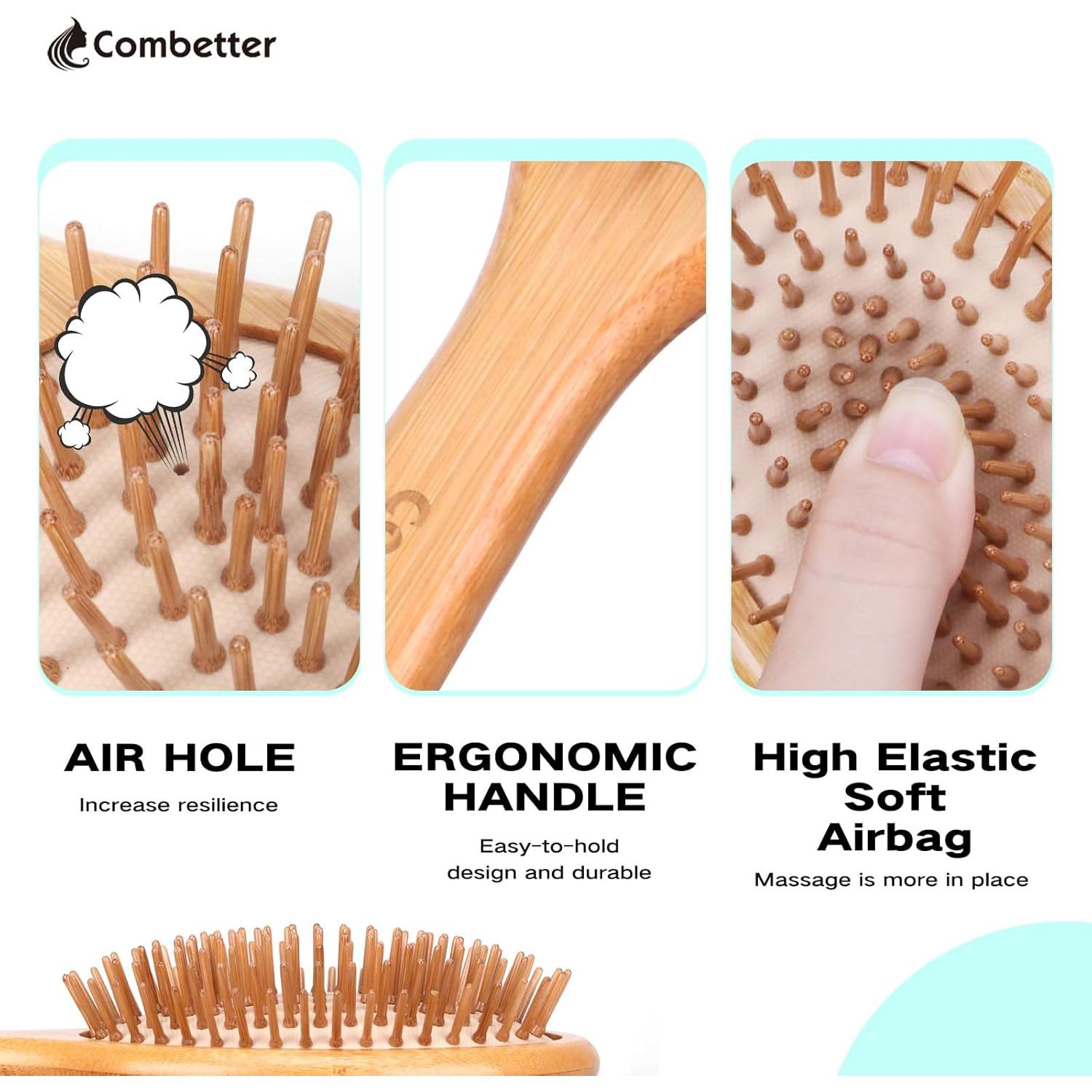 Cepillo de Bambú Combetter 23x8 cm Ecológico para Todo Cabello