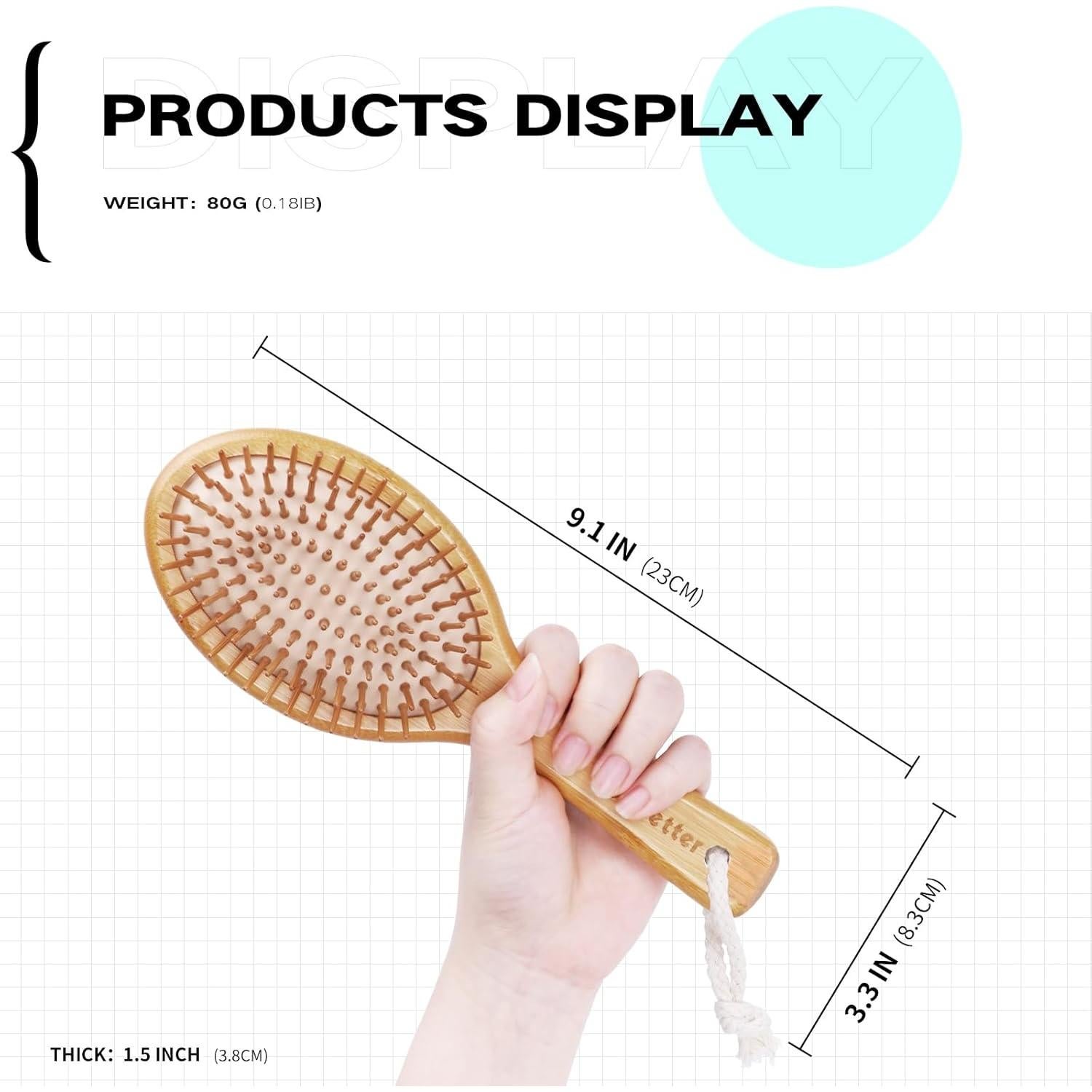 Cepillo de Bambú Combetter 23x8 cm Ecológico para Todo Cabello