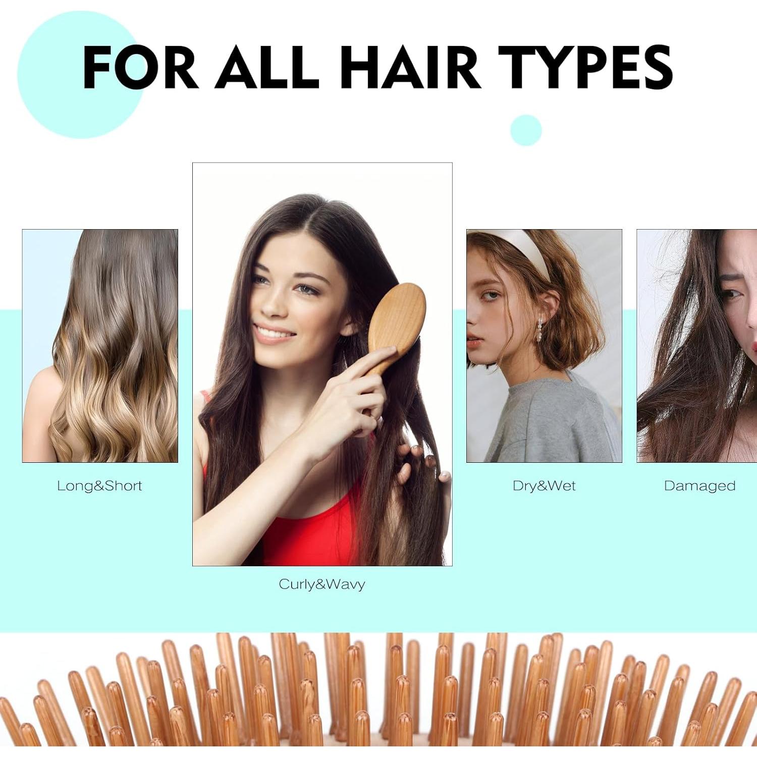 Cepillo de Bambú Combetter 23x8 cm Ecológico para Todo Cabello