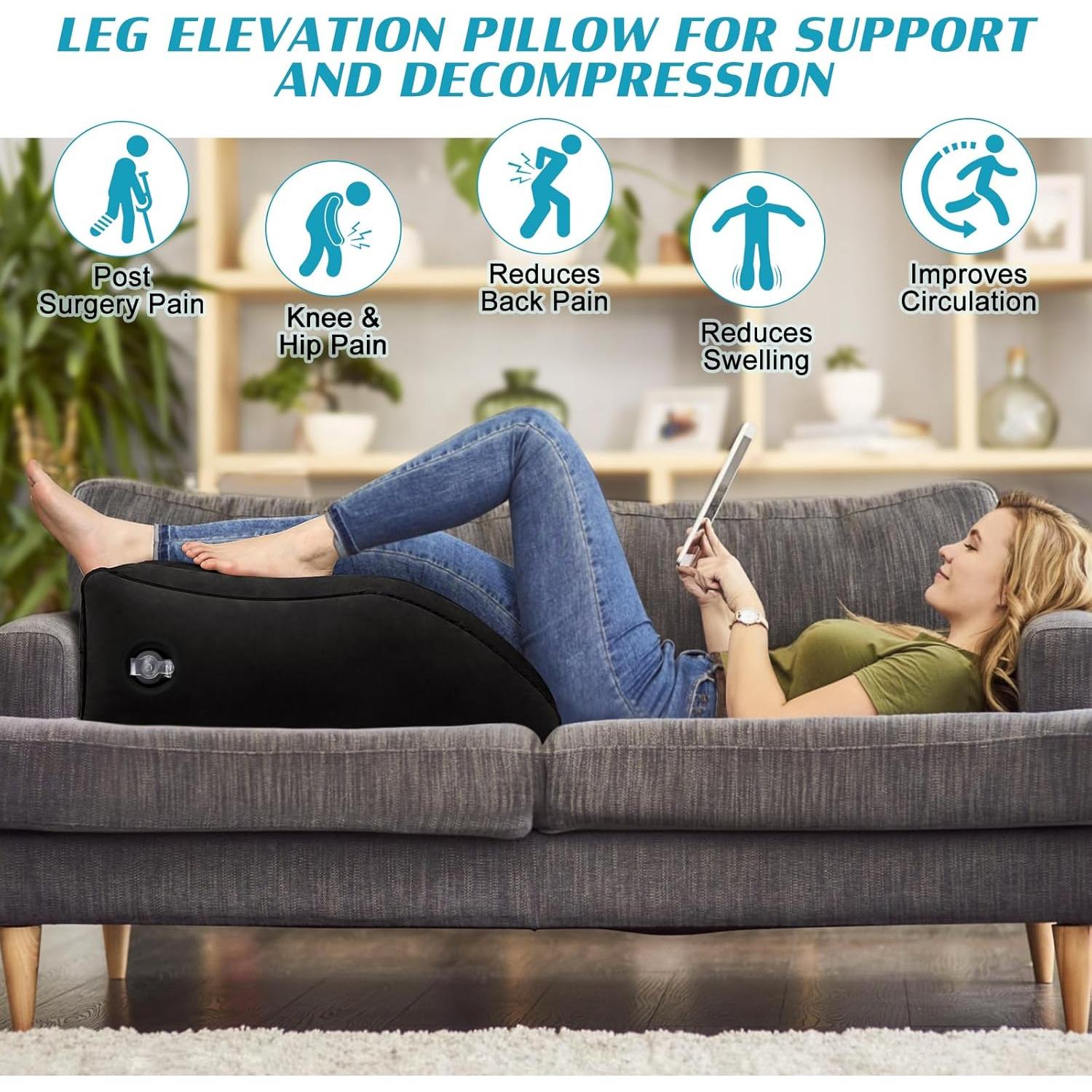 Cojín en cuña inflable BLABOK para elevar piernas - Alivio dolor