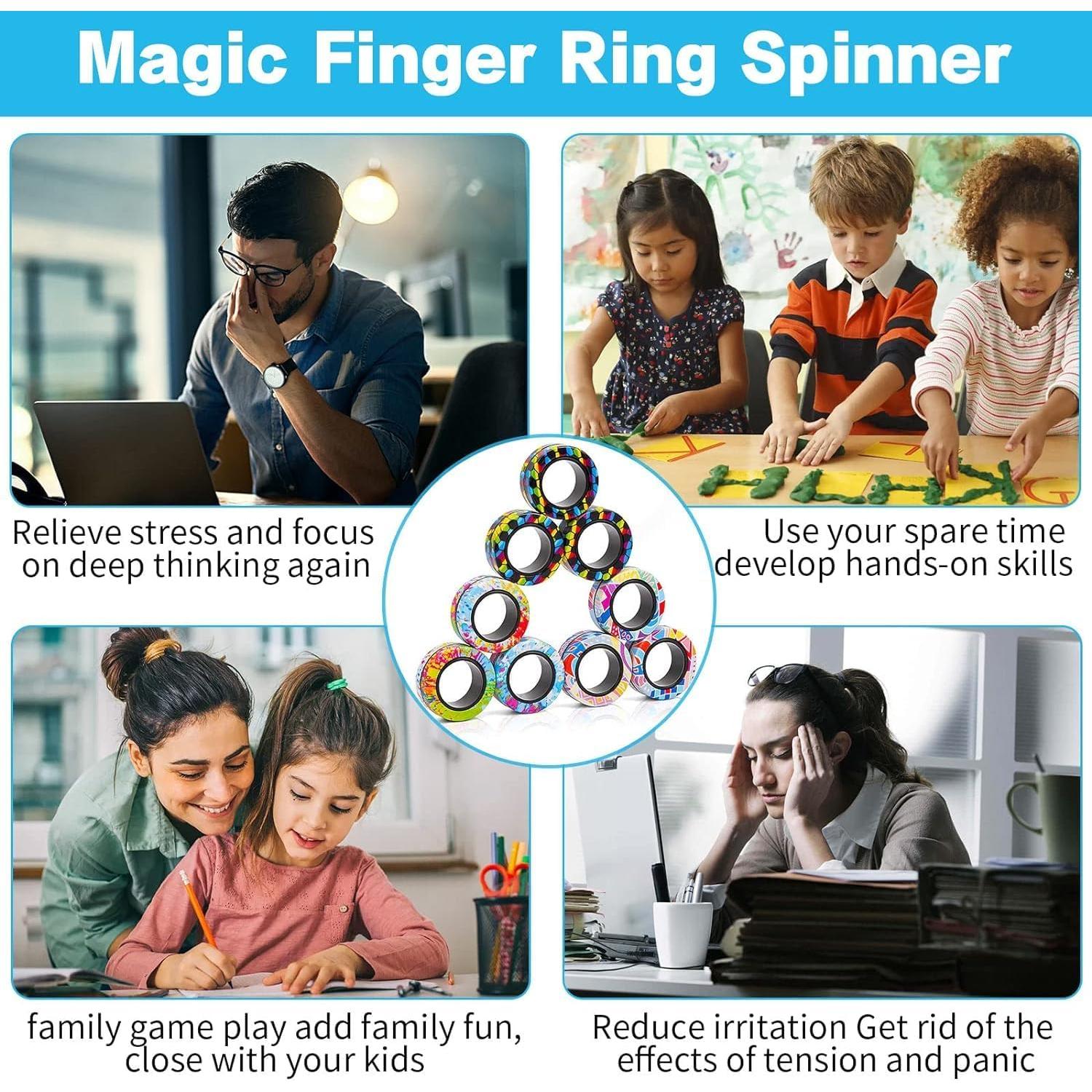 Juego de Anillos Magnéticos Antiestrés RURING 12 Piezas