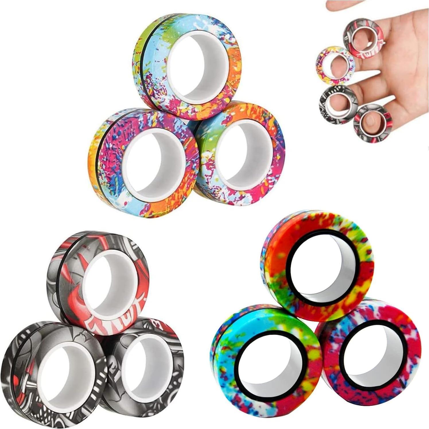 Juego de Anillos Magnéticos Antiestrés RURING 12 Piezas
