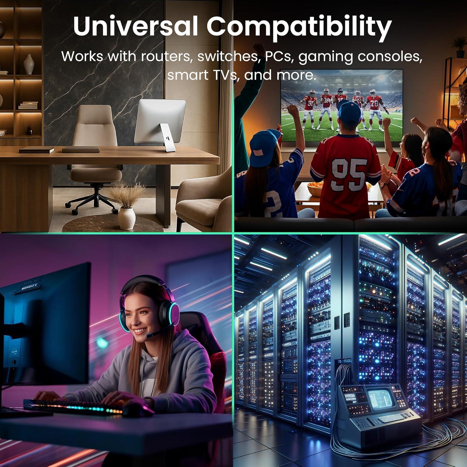 Cable Ethernet Cat 6 GEARit 30.48 cm Paquete de 24 Blanco 10Gbps