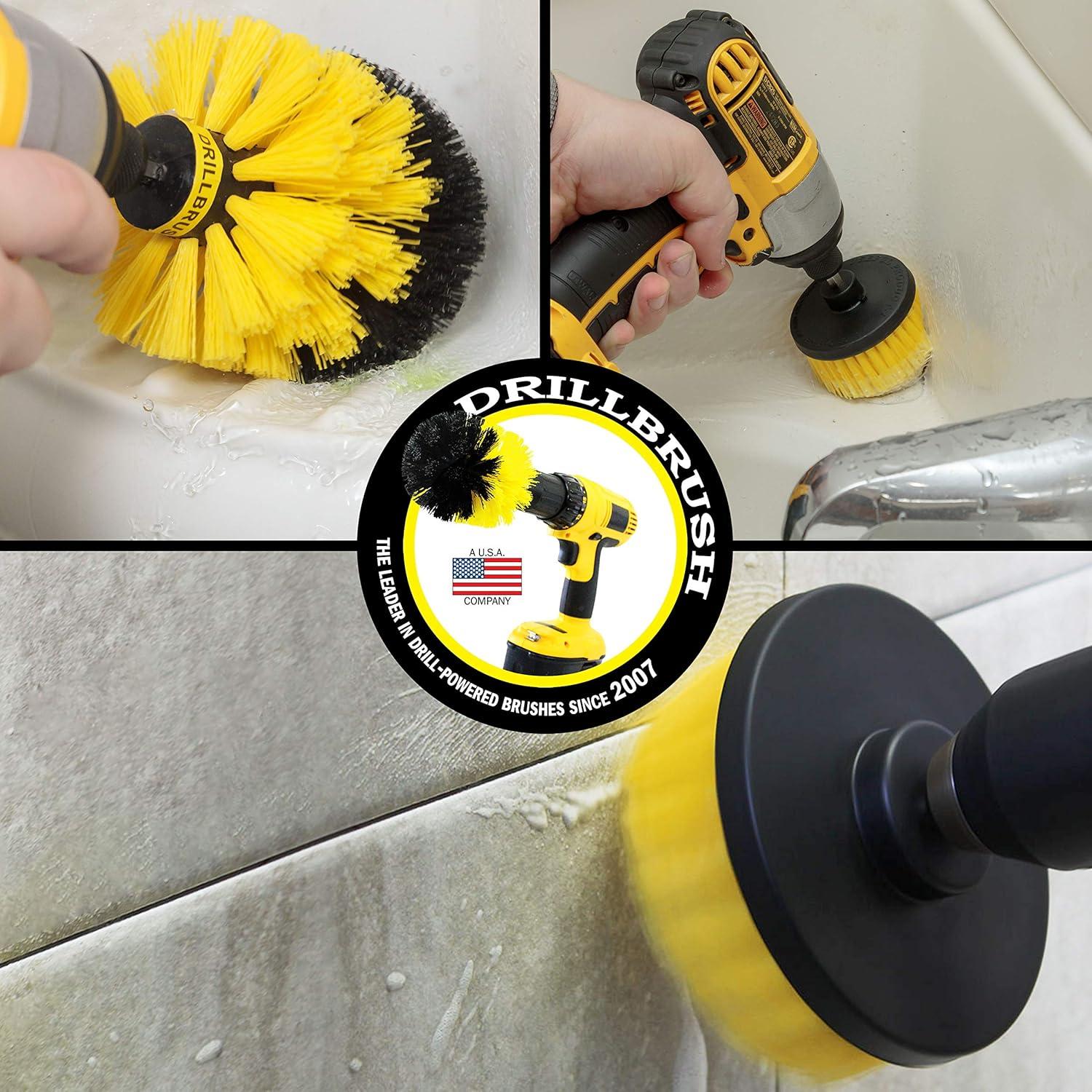 Kit de Cepillos de Limpieza para Baño Drillbrush - Amarillo
