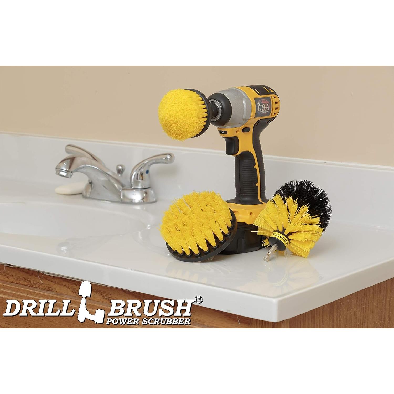 Kit de Cepillos de Limpieza para Baño Drillbrush - Amarillo