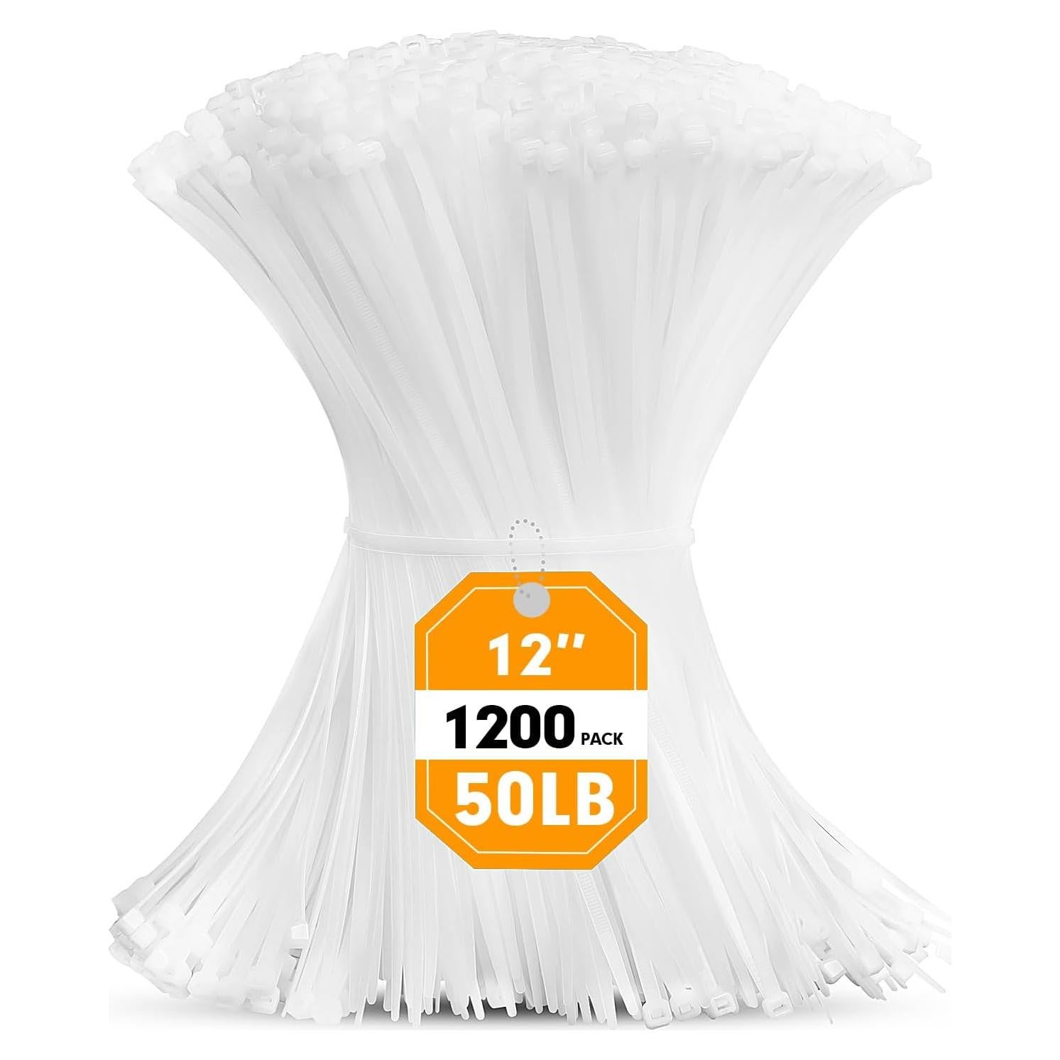 Bridas de Nylon RAZCC 30 cm 1200 pcs Alta Resistencia 22.7 kg