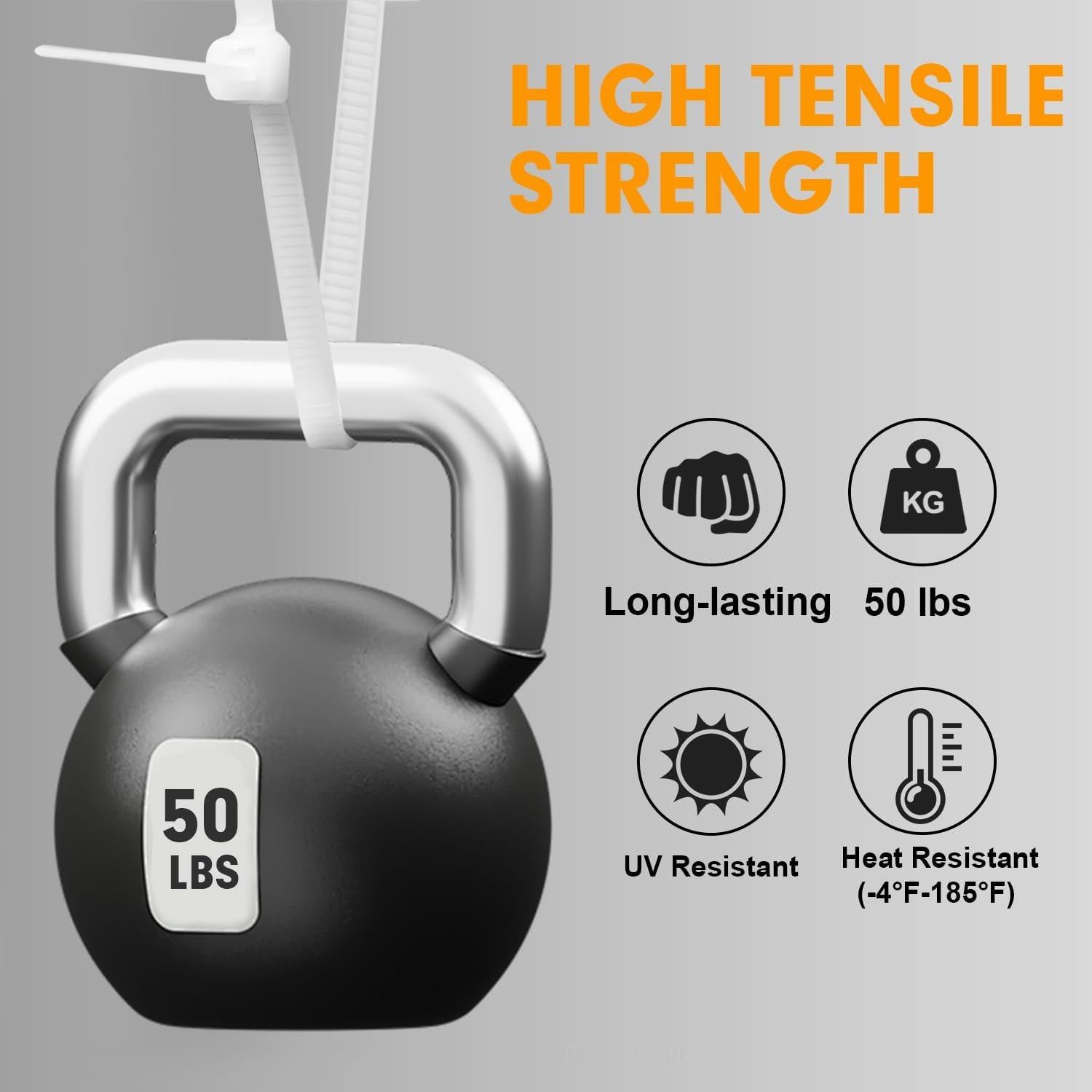 Bridas de Nylon RAZCC 30 cm 1200 pcs Alta Resistencia 22.7 kg