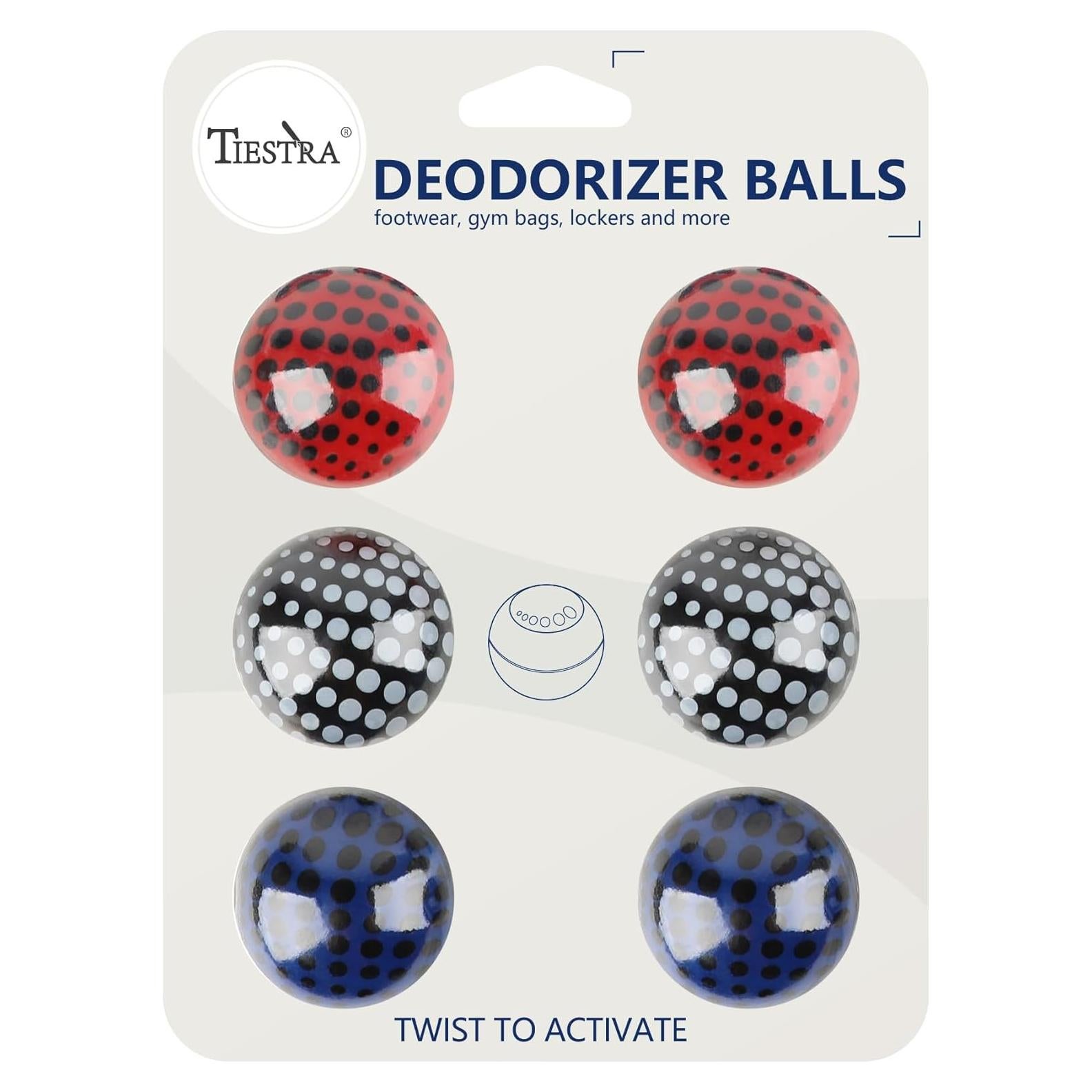 Shoe Deodorizer Balls (6 Pack) – Odor Eaters for Sneaker | Long-Lasting Odor Eliminator Air Freshener for Closet, Locker, Gym Bag, Drawer & Small Spaces