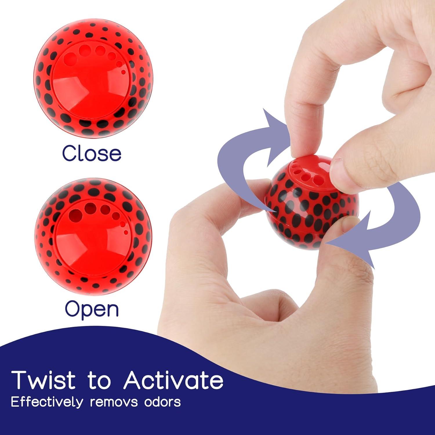 Shoe Deodorizer Balls (6 Pack) – Odor Eaters for Sneaker | Long-Lasting Odor Eliminator Air Freshener for Closet, Locker, Gym Bag, Drawer & Small Spaces