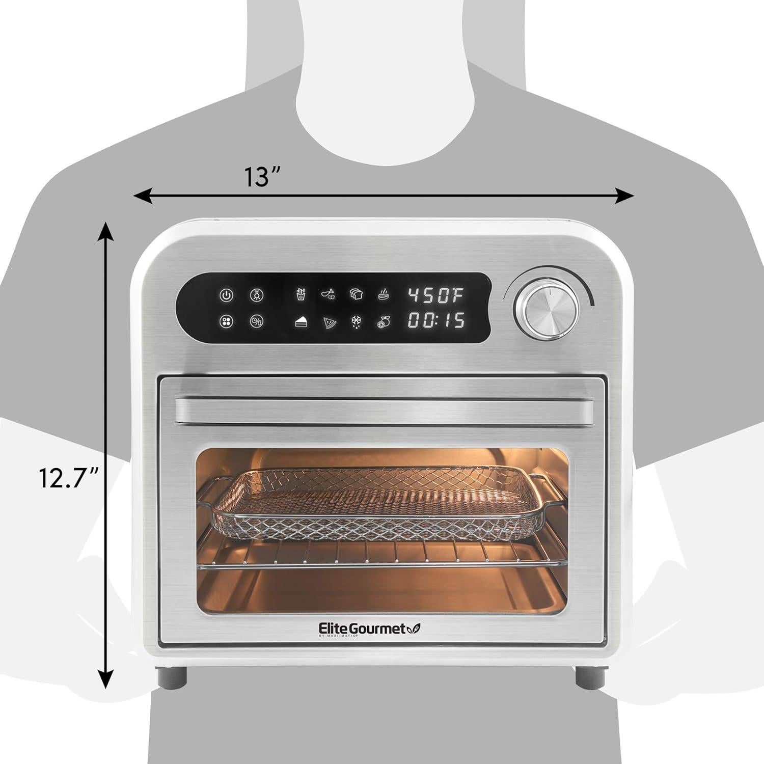 Horno de Convección Programable Elite Gourmet EAF1010D 10L