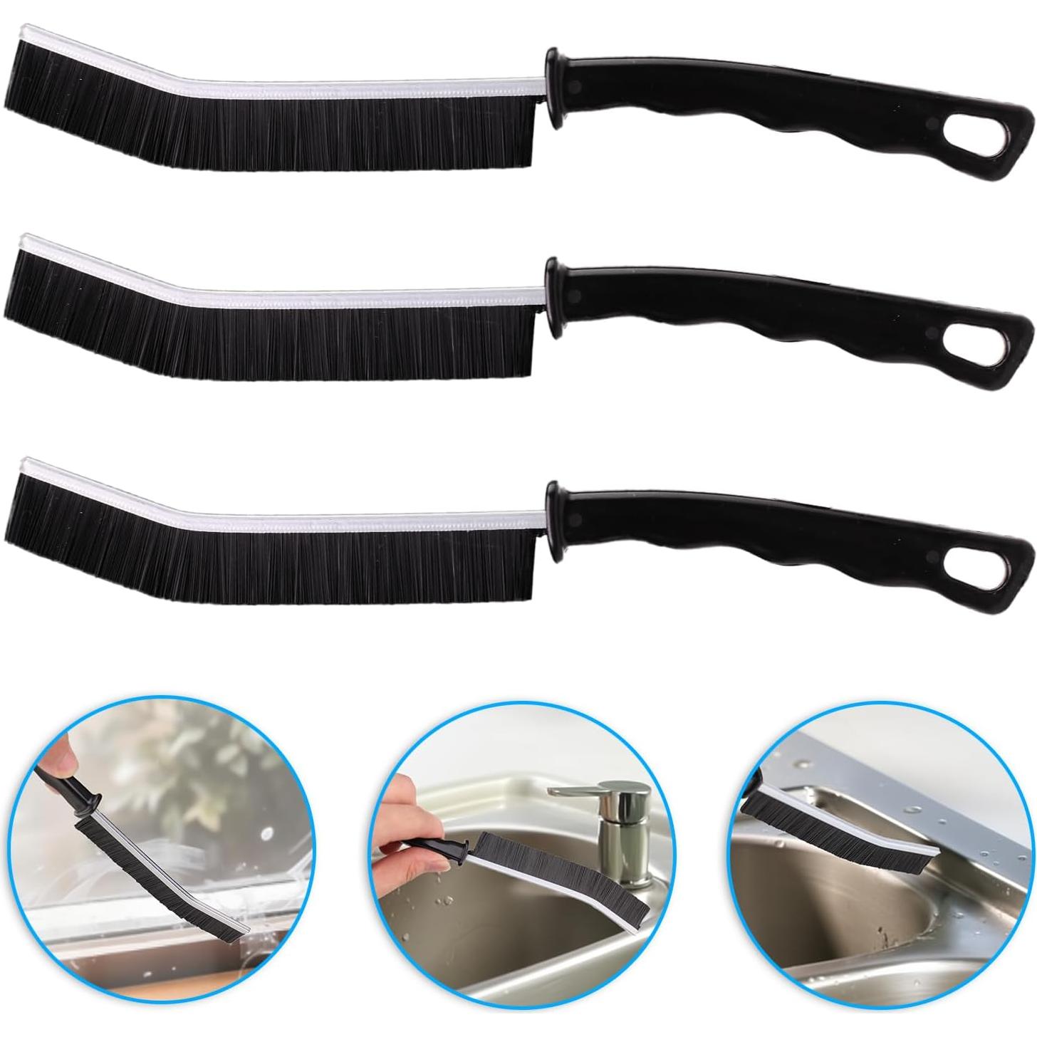 Cepillo de limpieza de ranuras POPGIO 3 Pcs Ergonomico Negro