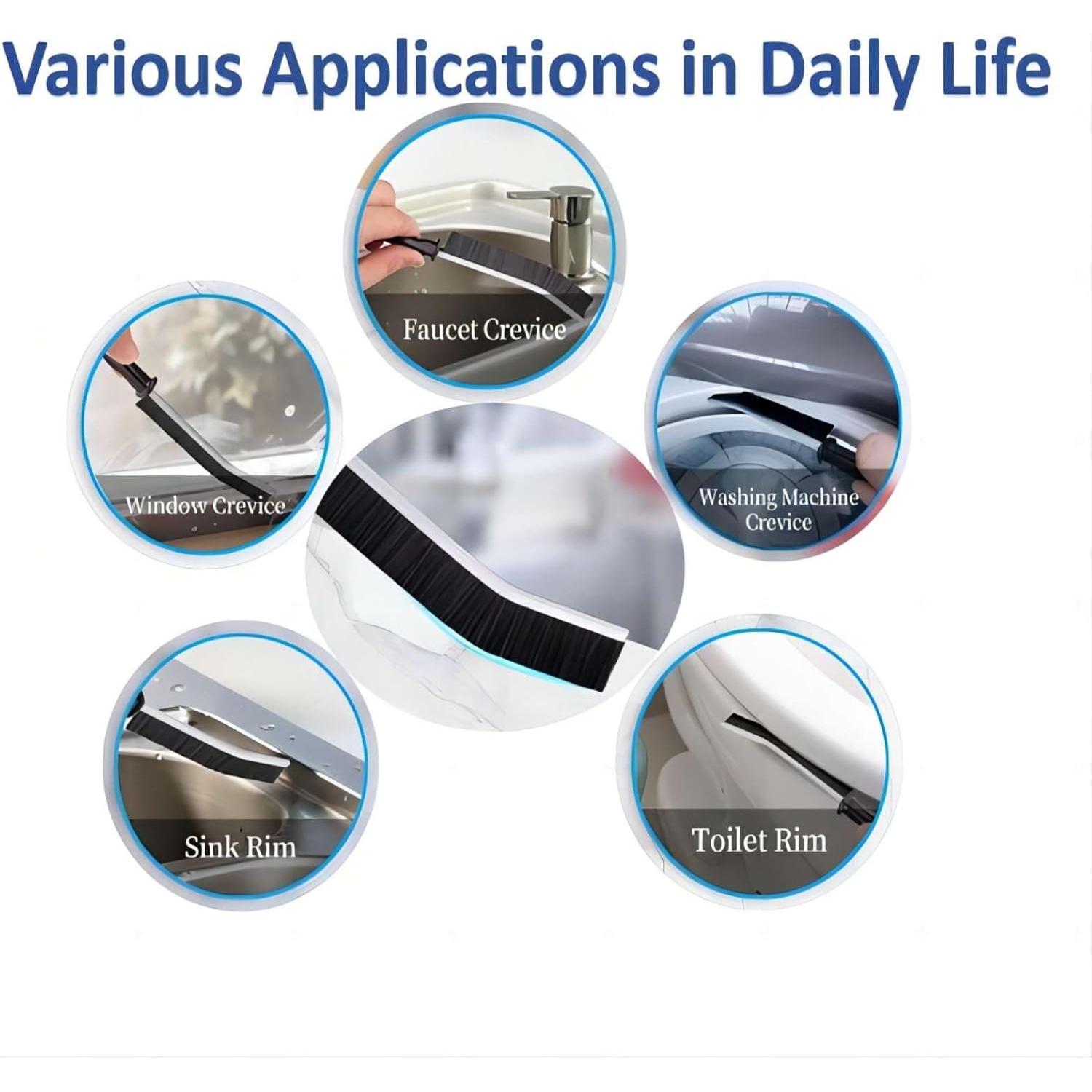 Cepillo de limpieza de ranuras POPGIO 3 Pcs Ergonomico Negro