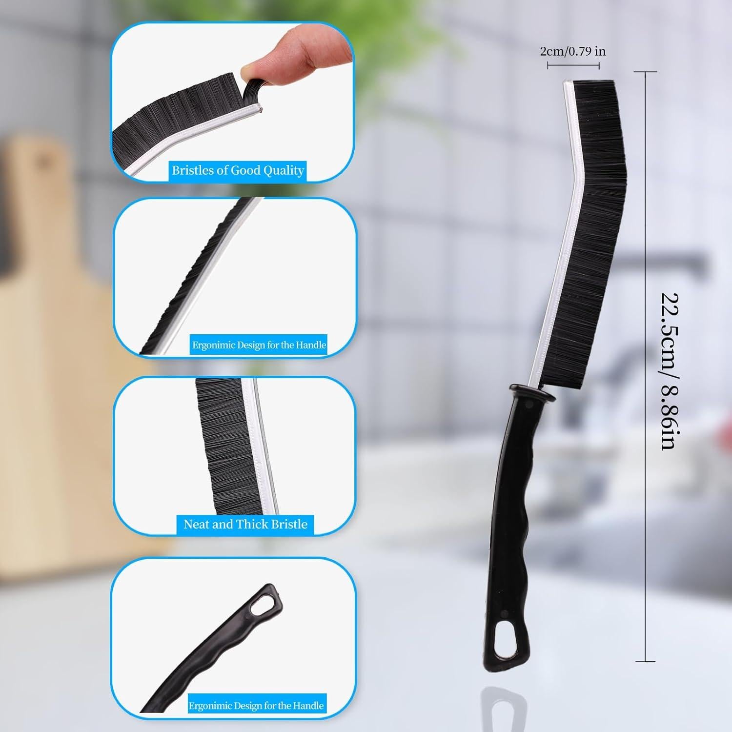 Cepillo de limpieza de ranuras POPGIO 3 Pcs Ergonomico Negro