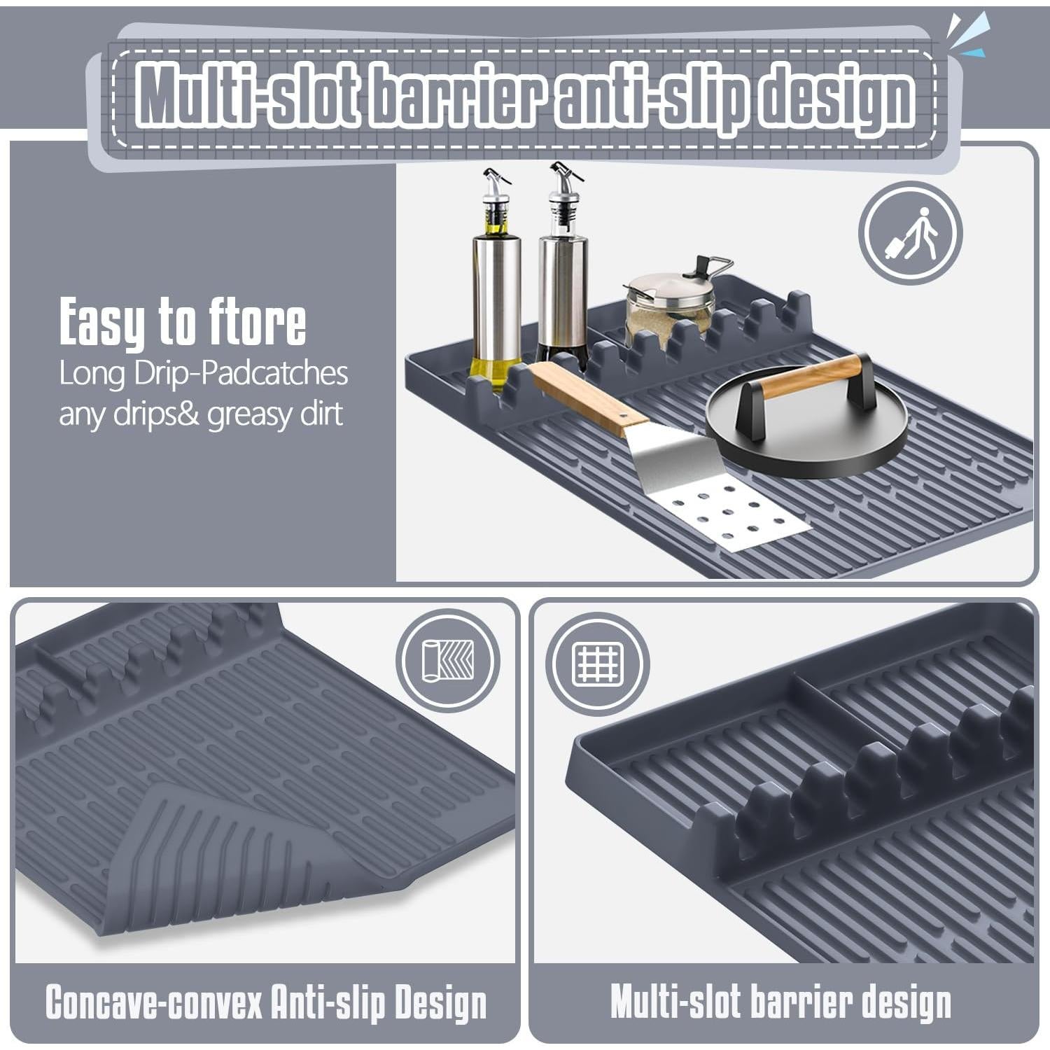 Alfombrilla de Silicona para Parrilla Comboproof 40.6x29.2cm Gris