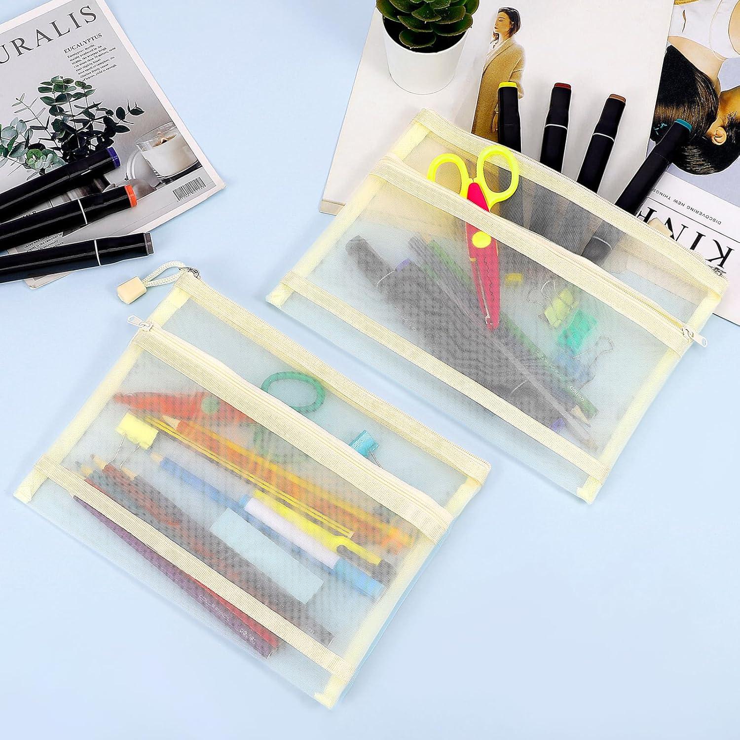 12 Bolsas de Malla de Nylon con Cremallera Beige A5